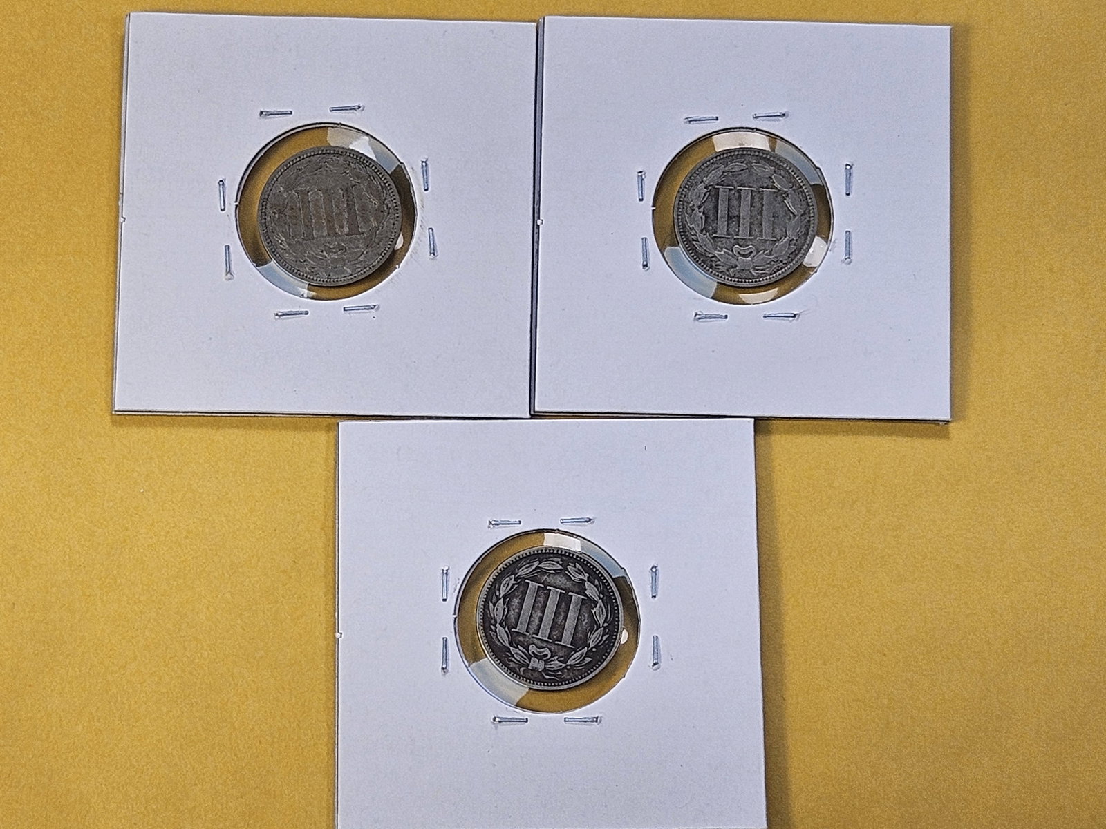 Three Circulated Three Cent Nickels - 5