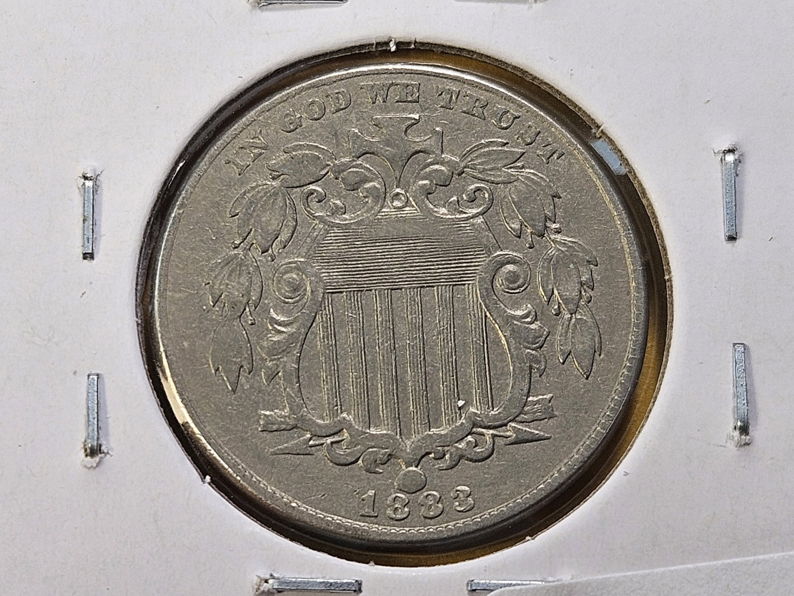 Better Grade 1883 Shield Nickel: About Uncirculated!