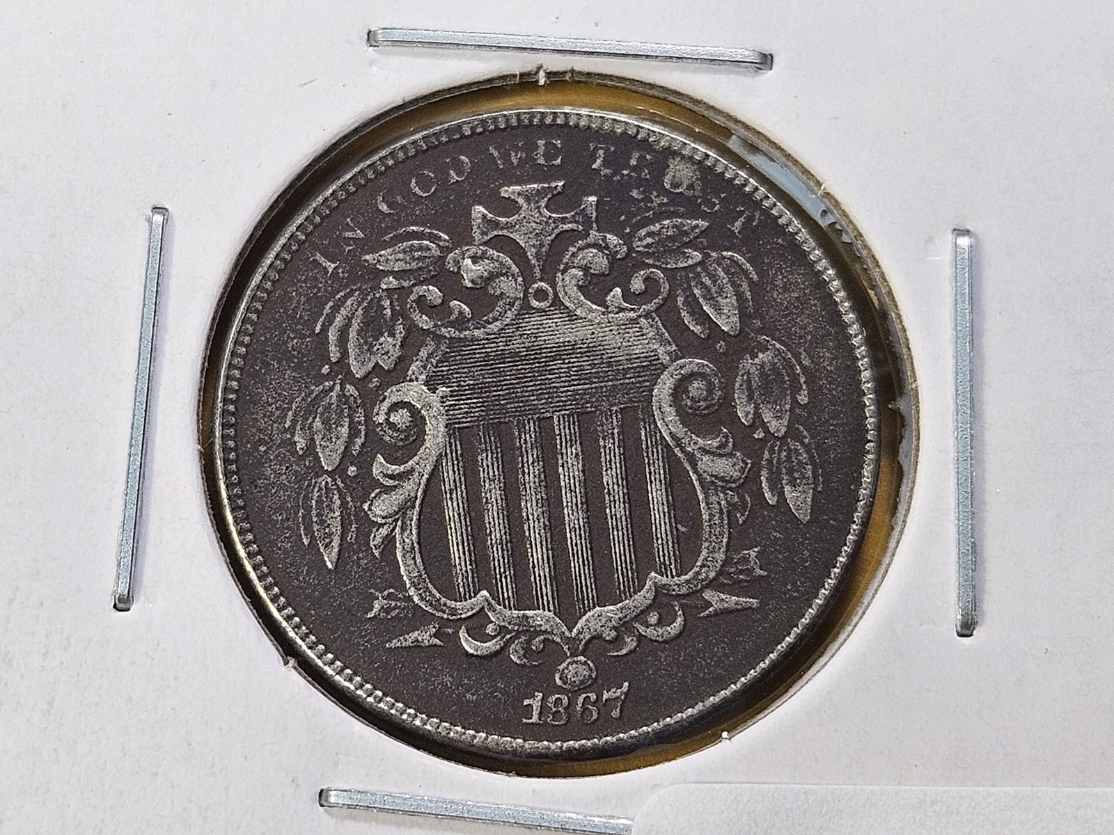 Better Grade 1867 Shield Nickel: Extra Fine!