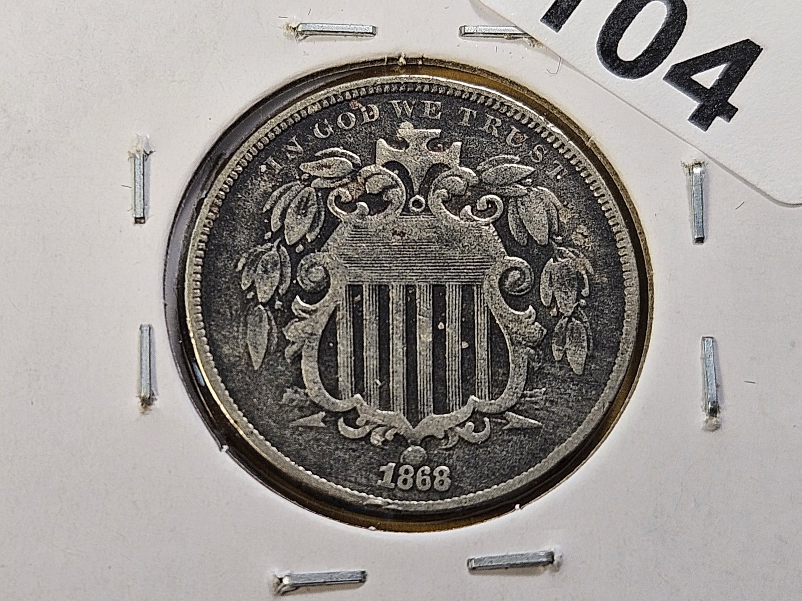 Two Circulated Five Cent Shield Nickels - 2