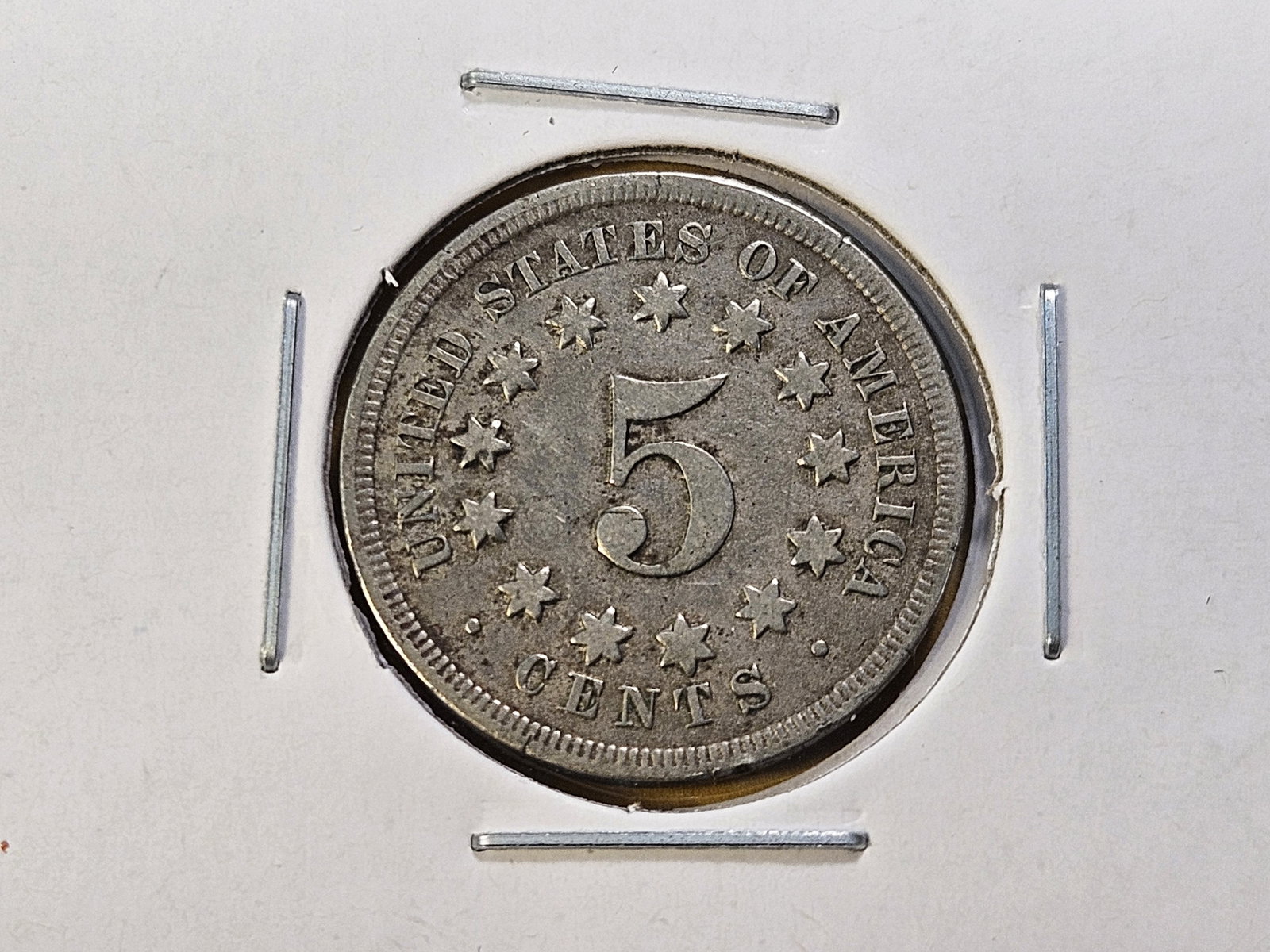 Two Circulated Five Cent Shield Nickels - 5