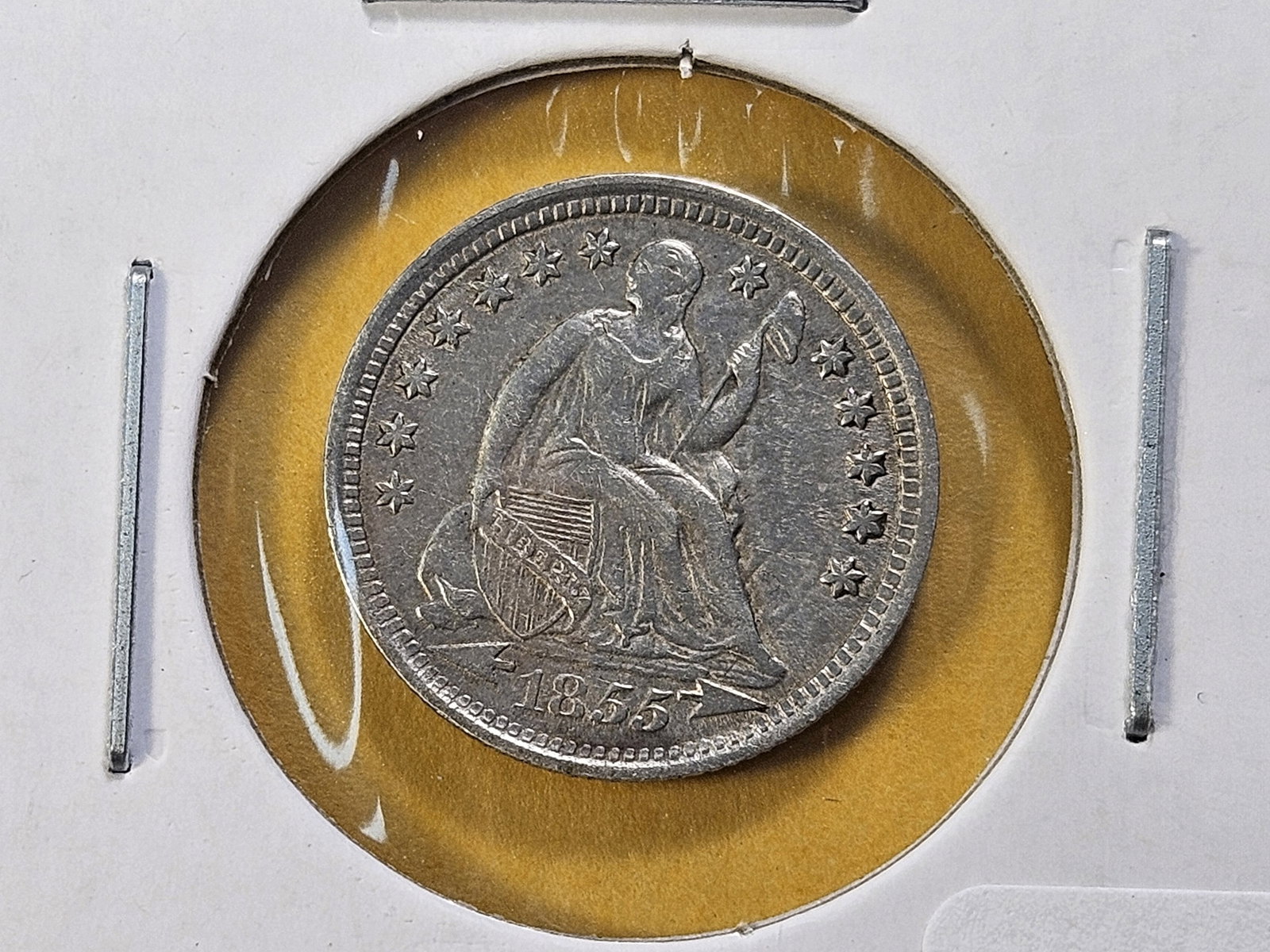 Better Grade 1855 Arrows Seated Liberty Silver Half Dime: In Extra Fine! Beautiful Coin!