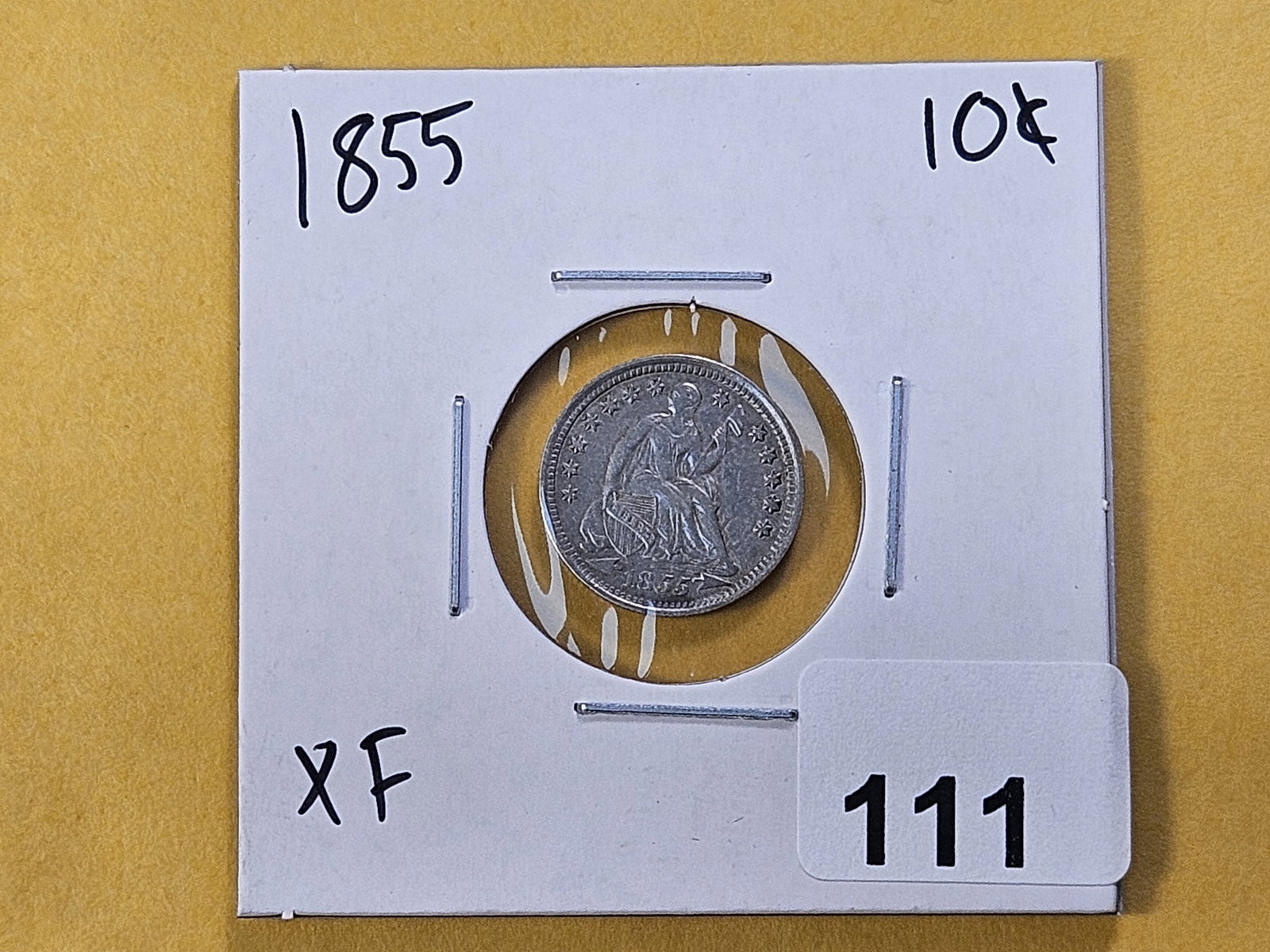 Better Grade 1855 Arrows Seated Liberty Silver Half Dime - 3