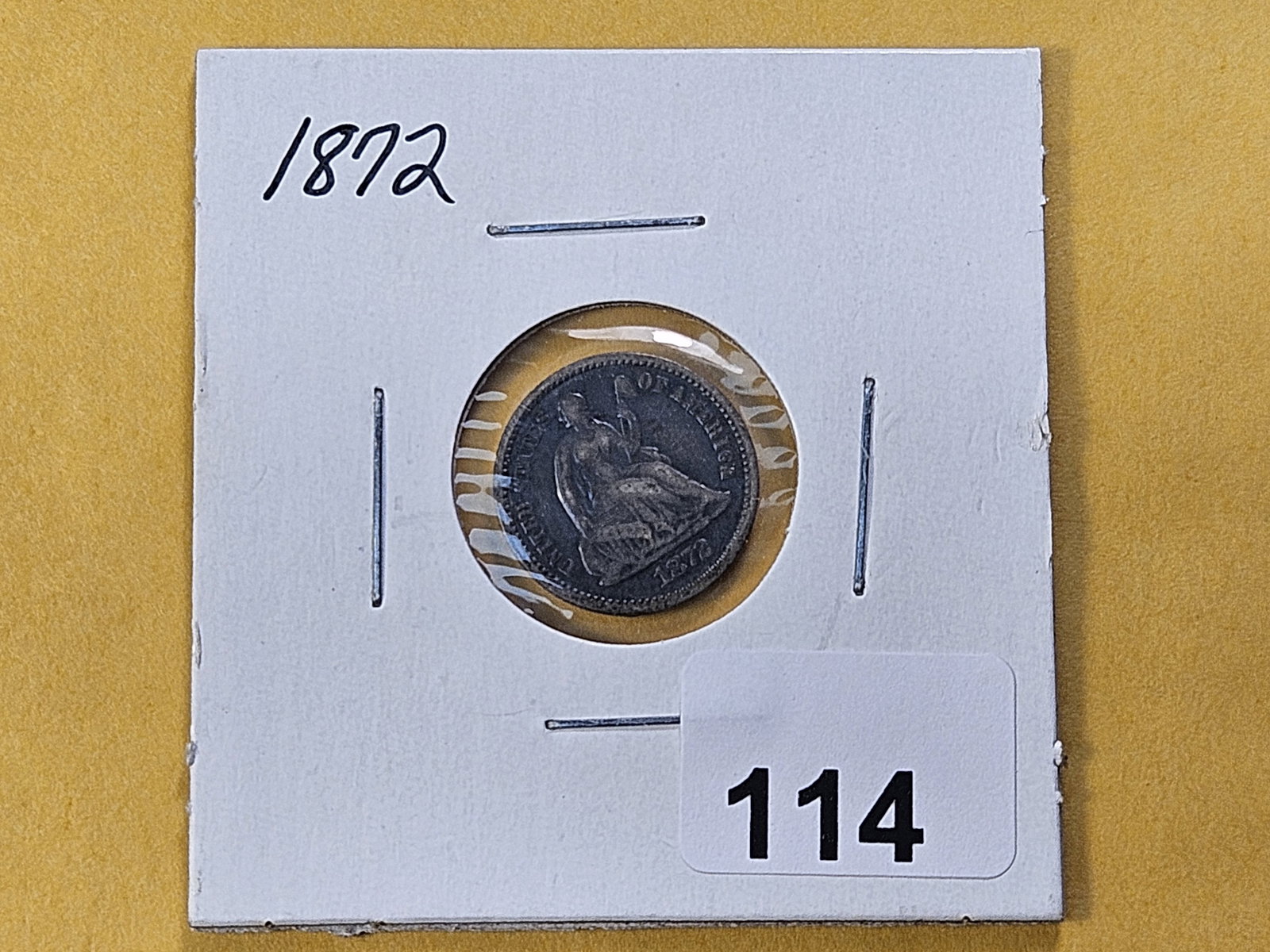 1872 Seated Liberty Silver Half Dime - 2