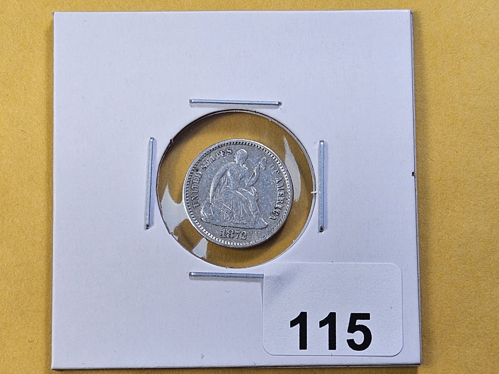 Better Grade 1872 Seated Liberty Silver Half Dime - 2