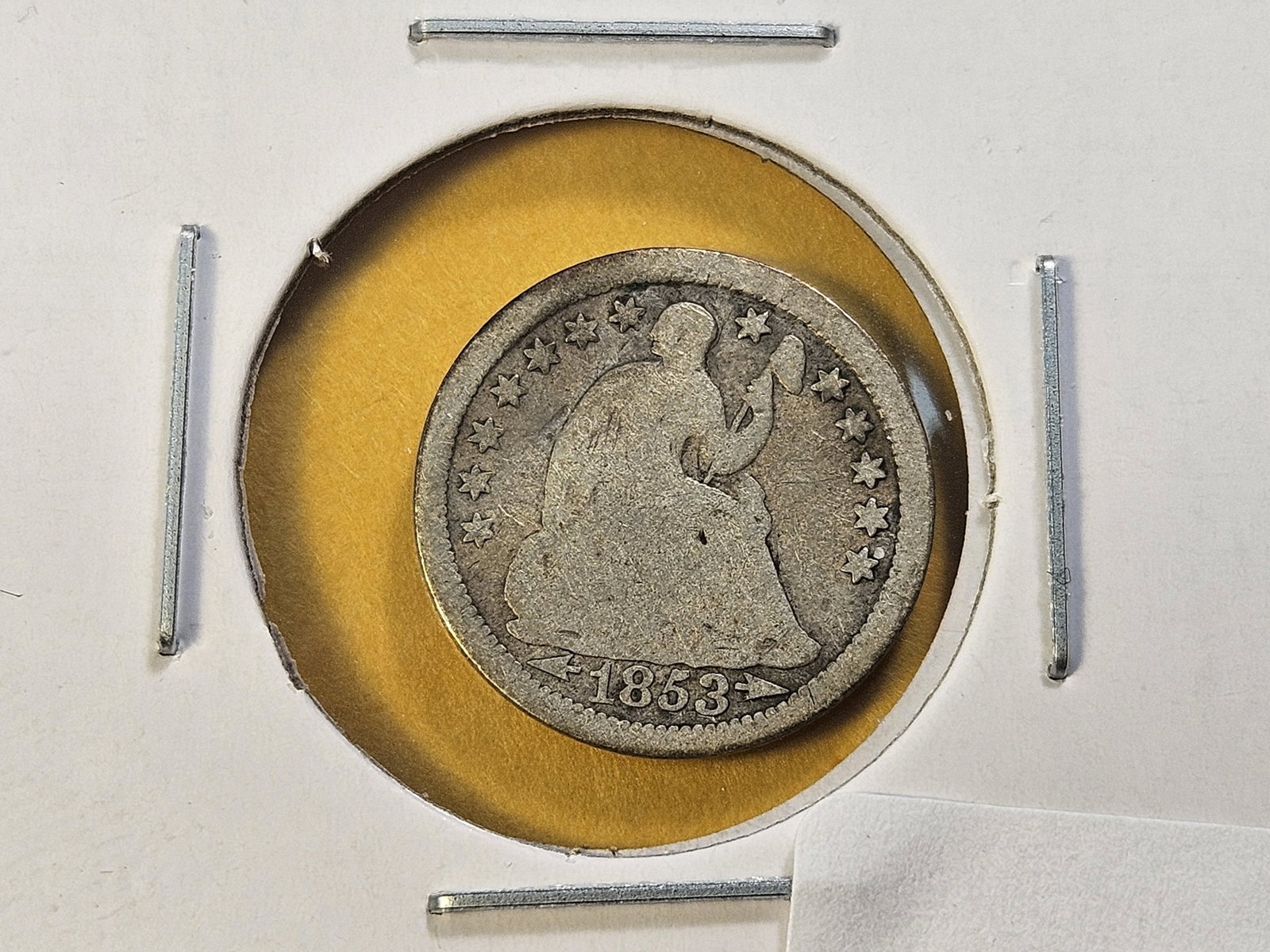 Two Circulated Seated Liberty Silver Half Dimes - 2