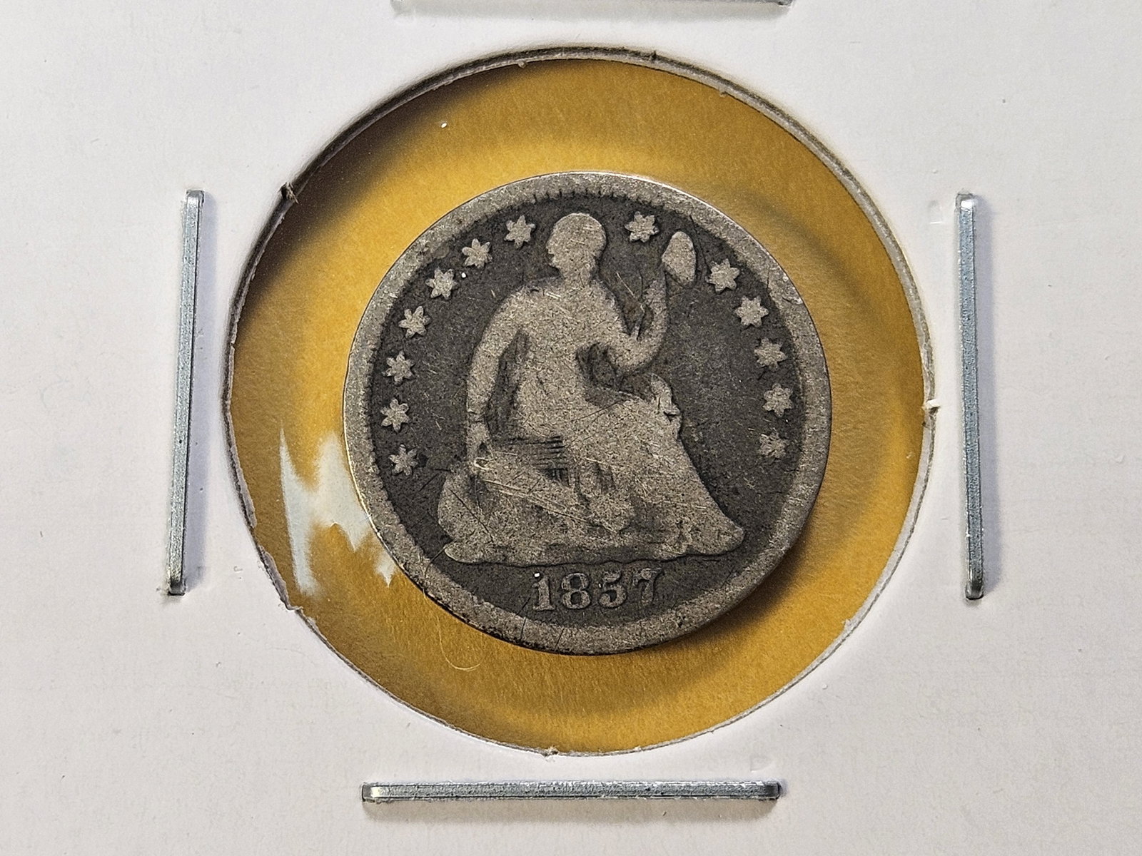 Two Circulated Seated Liberty Silver Half Dimes - 3