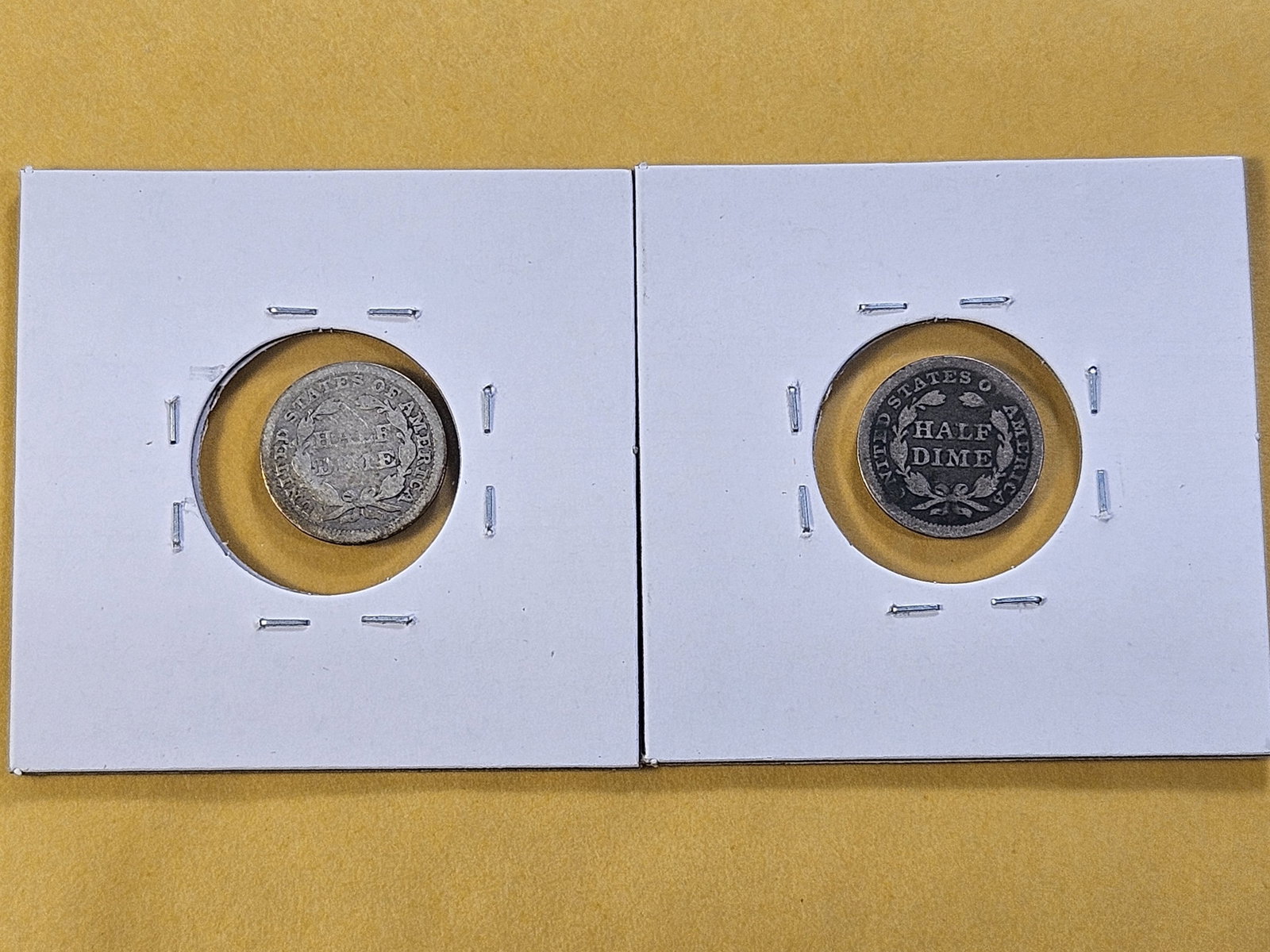 Two Circulated Seated Liberty Silver Half Dimes - 4