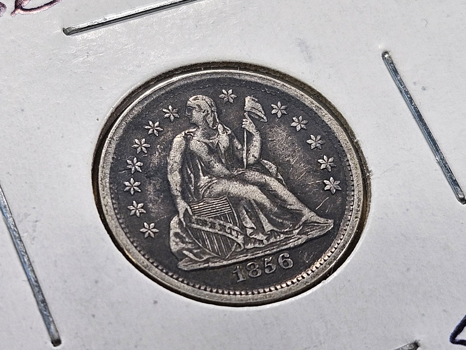 Better Grade 1856 Seated Liberty Silver Dime - 2