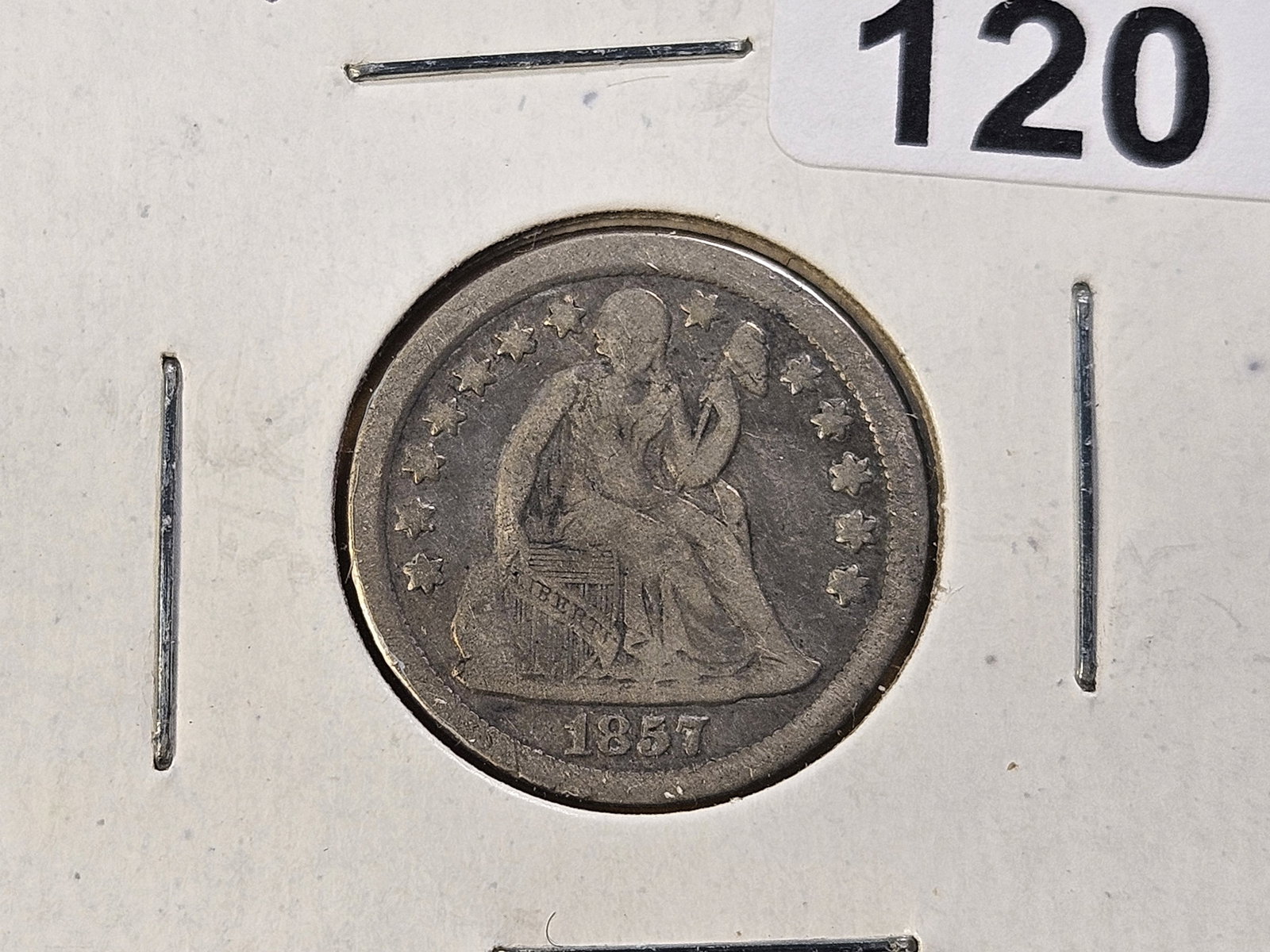 Three Circulated Seated Liberty Silver Dimes - 2