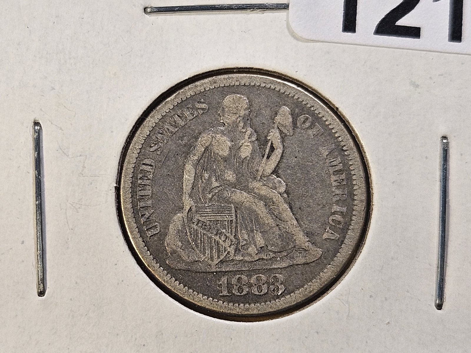 Three Circulated Seated Liberty Silver Dimes - 2