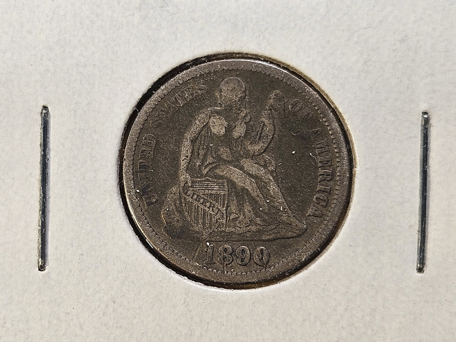 Three Circulated Seated Liberty Silver Dimes - 3