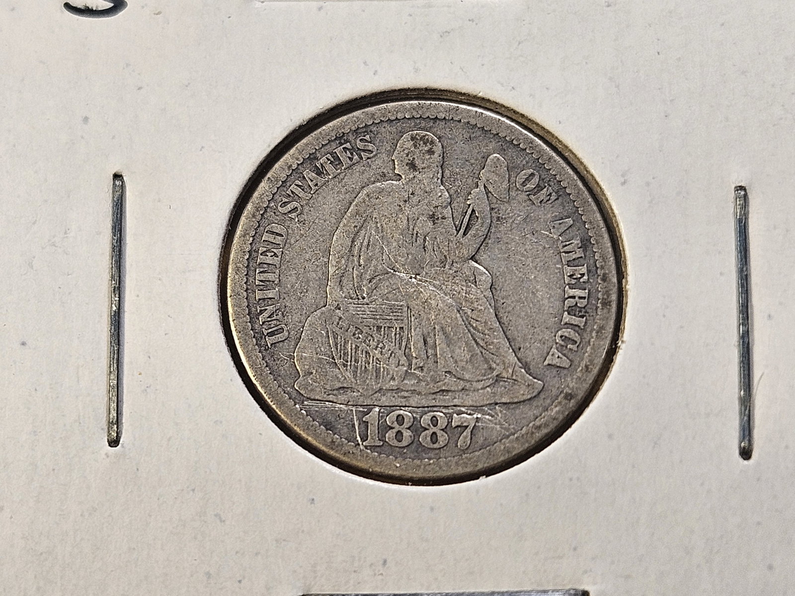 Three Circulated Seated Liberty Silver Dimes - 4