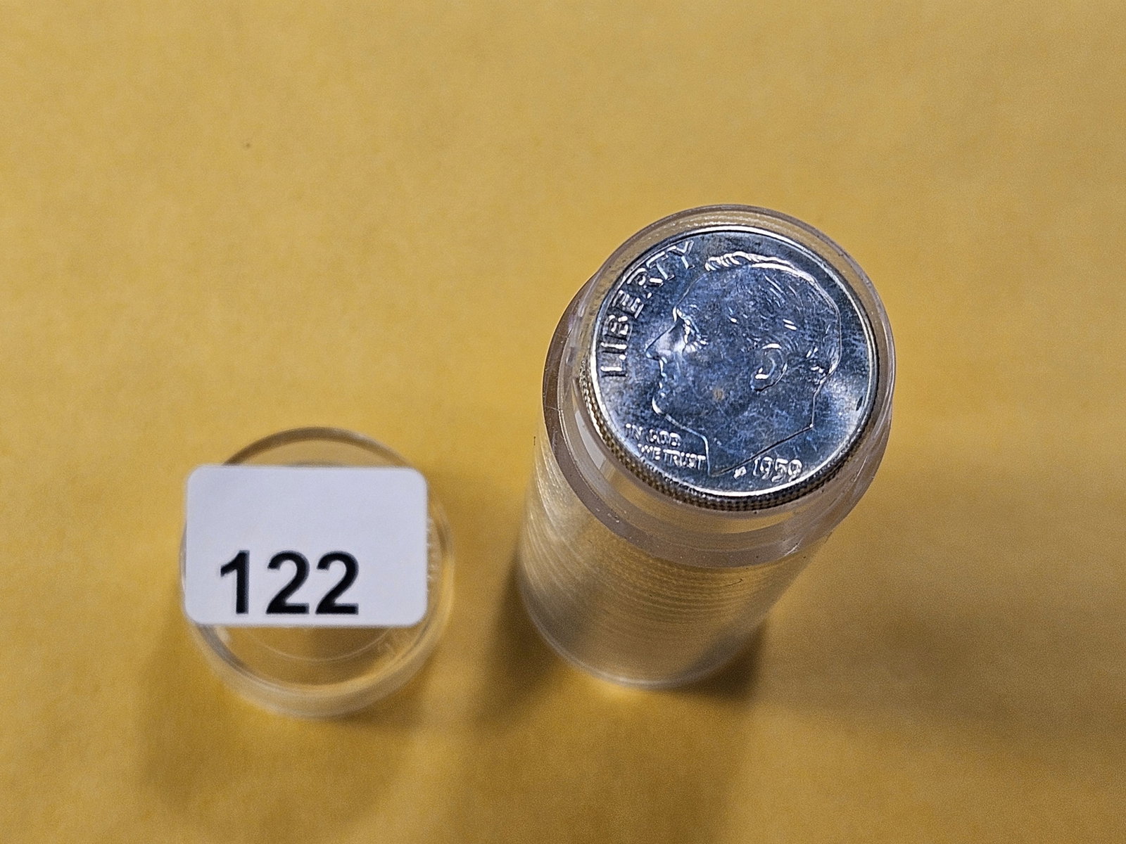 BU Full Roll of 1959 Roosevelt Silver Dimes: Brilliant Uncirculated Full Roll! Fifty Silver Dimes