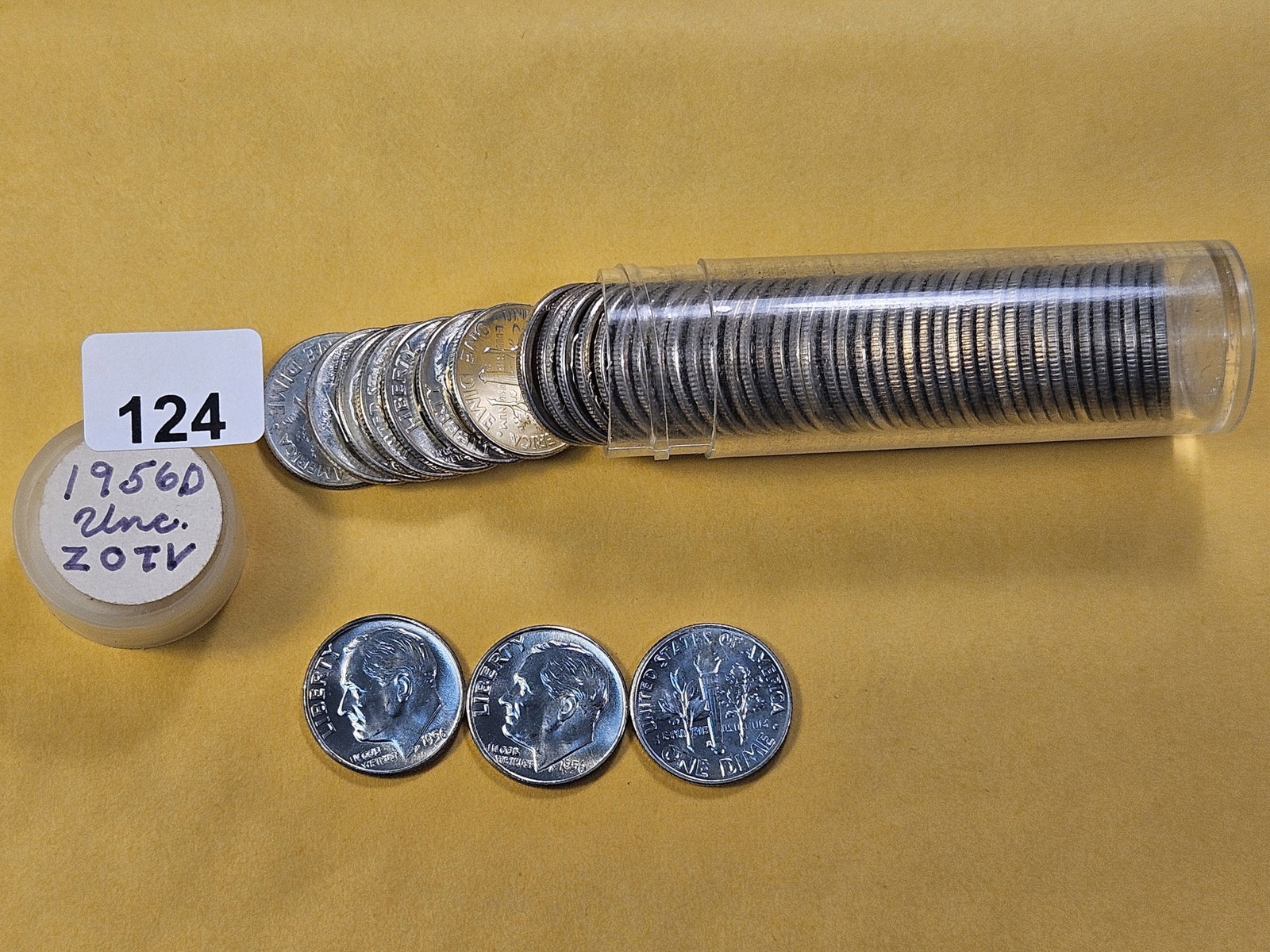 BU Full Roll of 1956-D Roosevelt Silver Dimes - 2