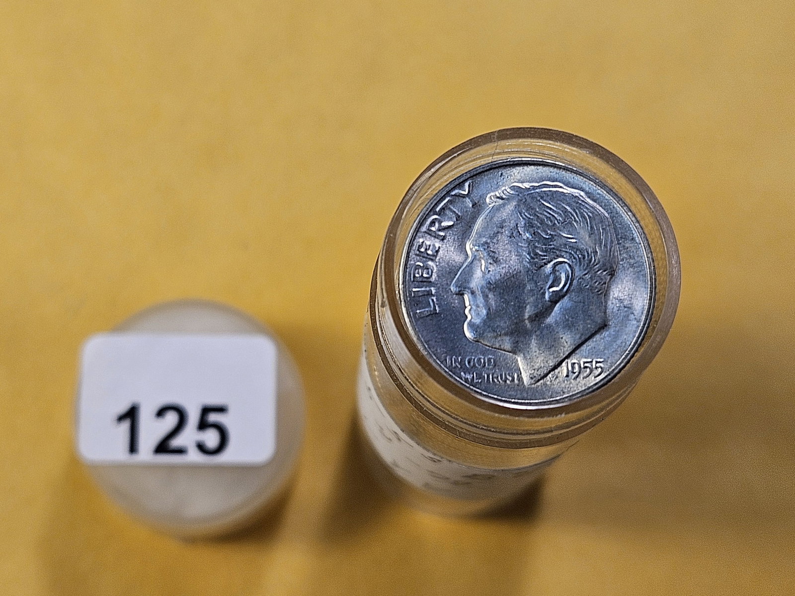 BU Full Roll of 1955-S Roosevelt Silver Dimes: Brilliant Uncirculated Full Roll! Fifty Silver Dimes