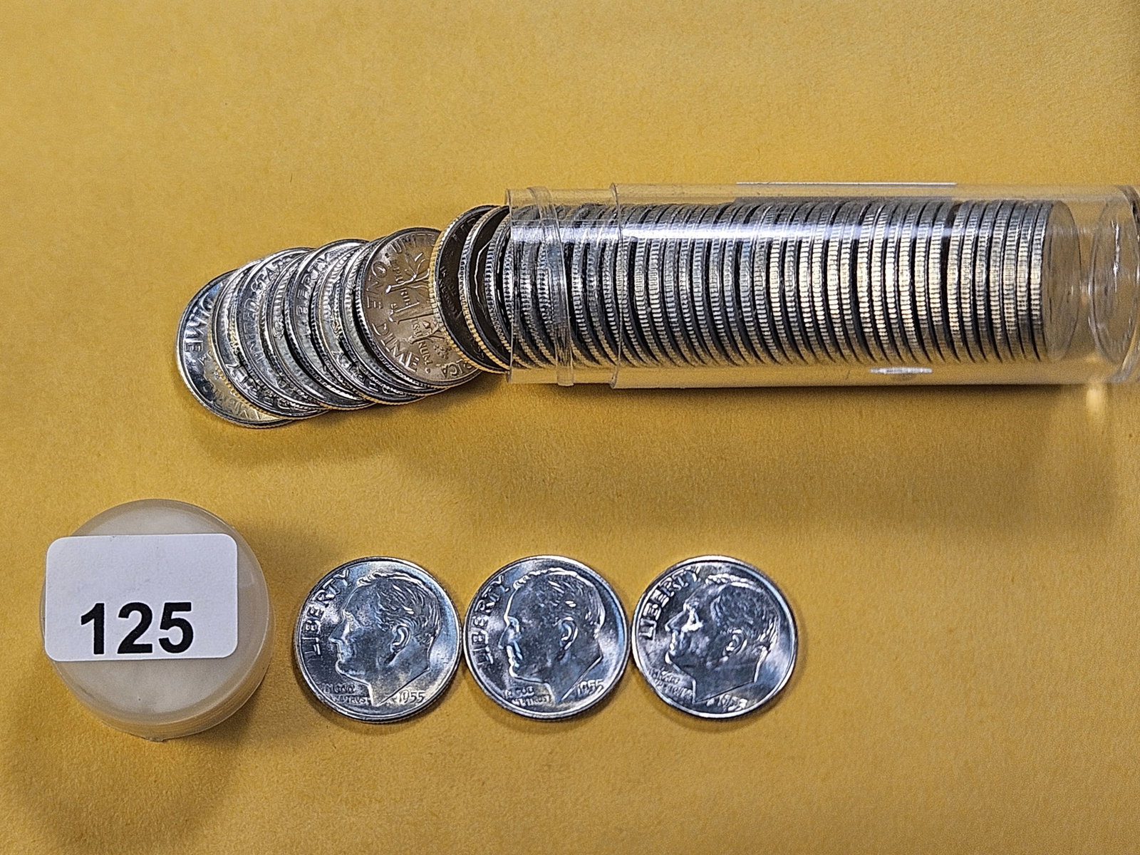 BU Full Roll of 1955-S Roosevelt Silver Dimes - 2