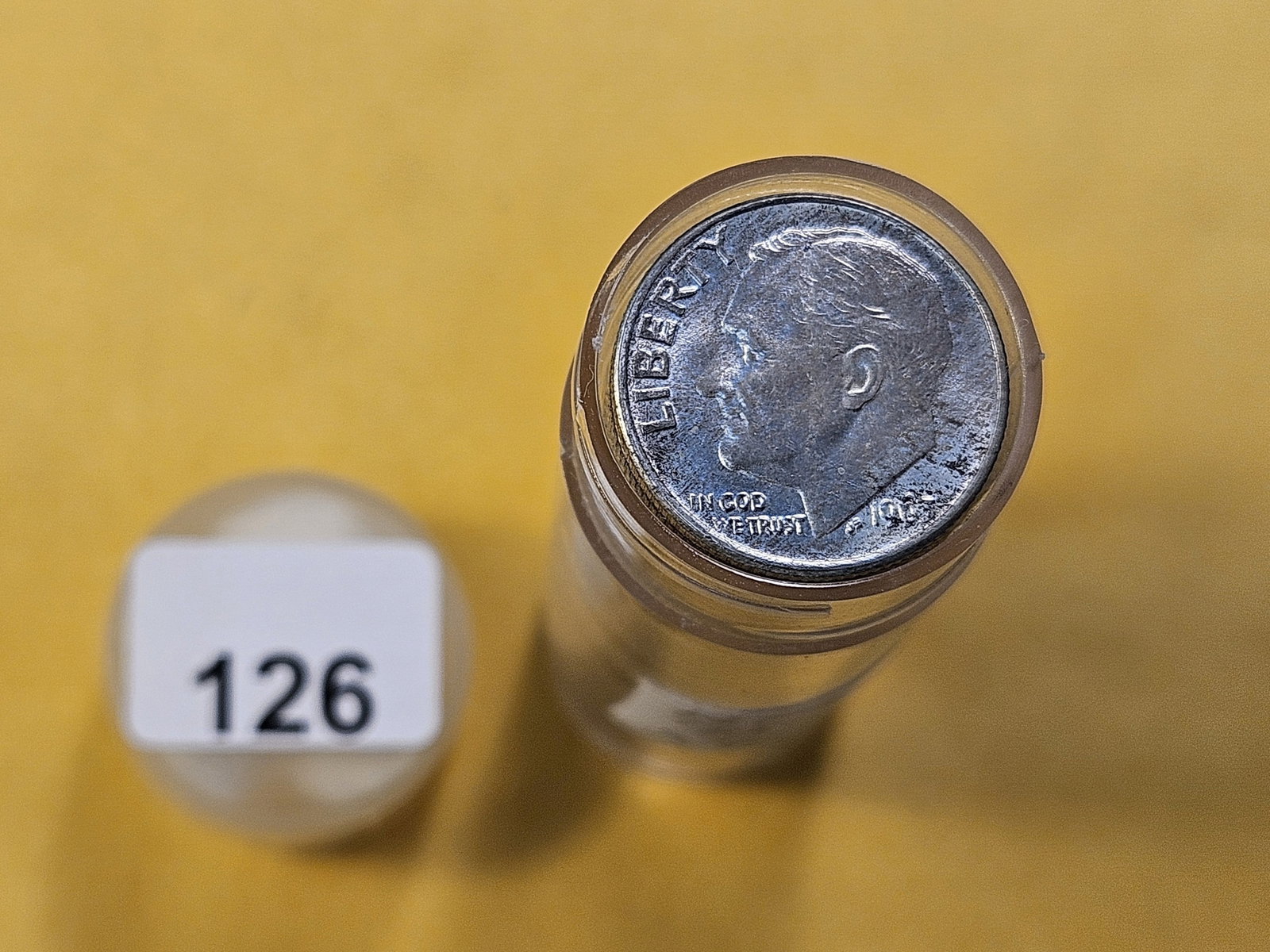 BU Full Roll of 1963 Roosevelt Silver Dimes: Brilliant Uncirculated Full Roll! Fifty Silver Dimes