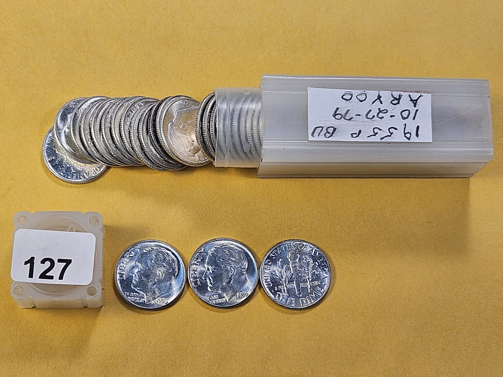 BU Full Roll of 1955 Roosevelt Silver Dimes - 2