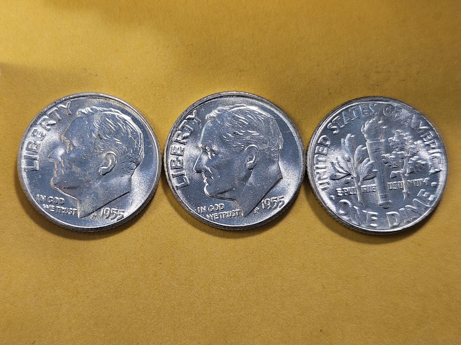 BU Full Roll of 1955 Roosevelt Silver Dimes - 3