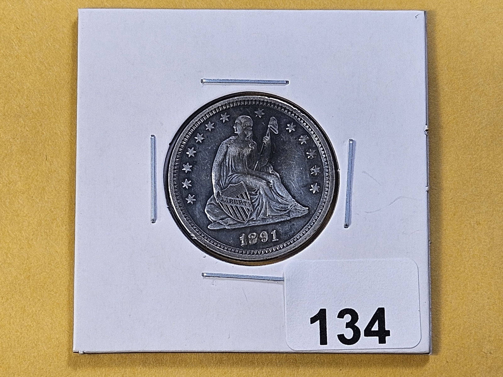 Better Grade 1891 Seated Liberty Silver Quarter - 2