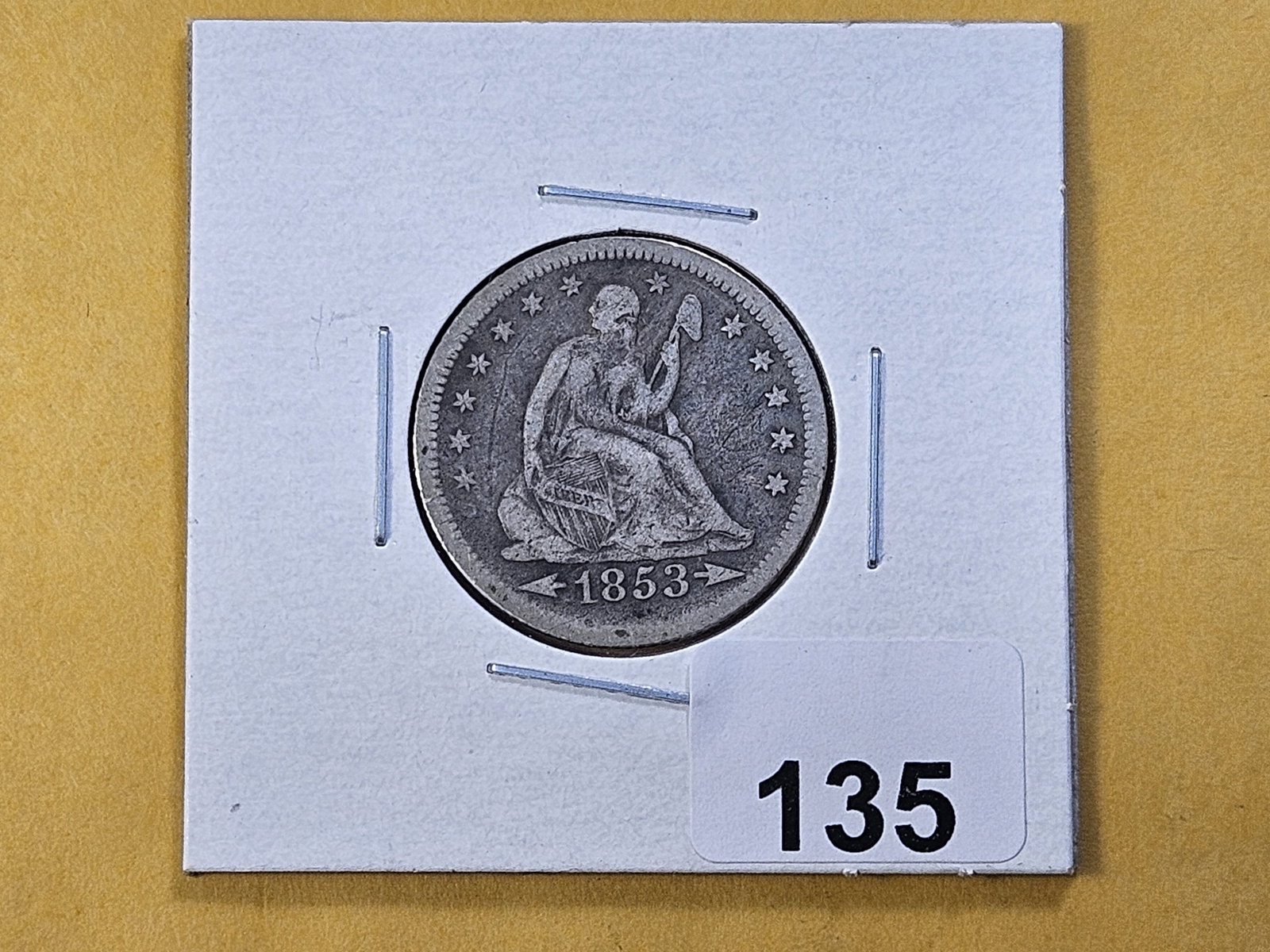 1853 Arrows and Rays Seated Liberty Silver Quarter - 2