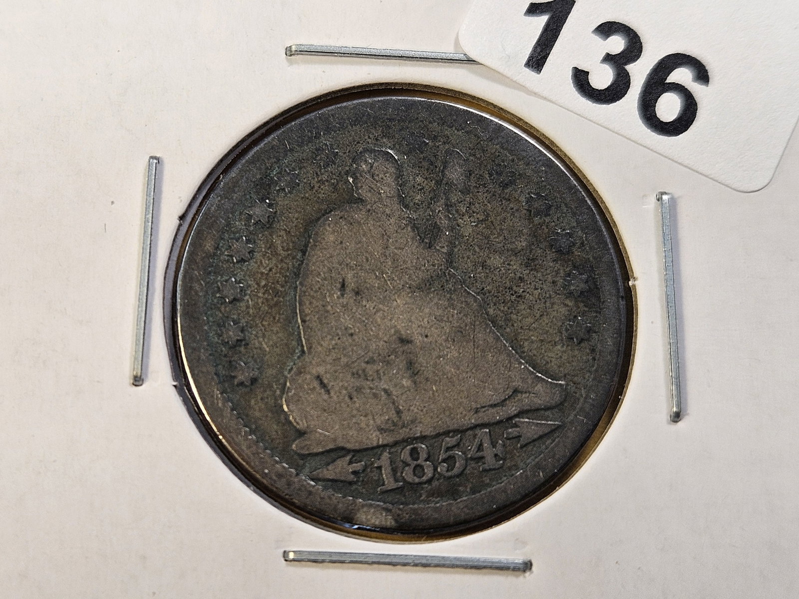 Two Circulated Seated Liberty Silver Quarters - 2