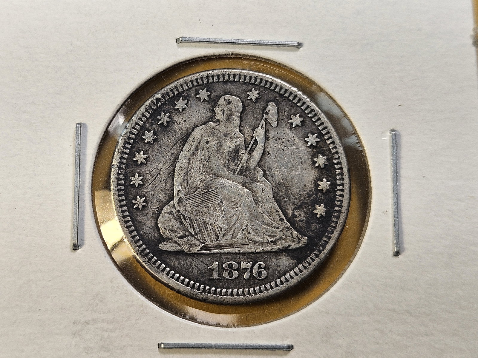 Two Circulated Seated Liberty Silver Quarters - 3