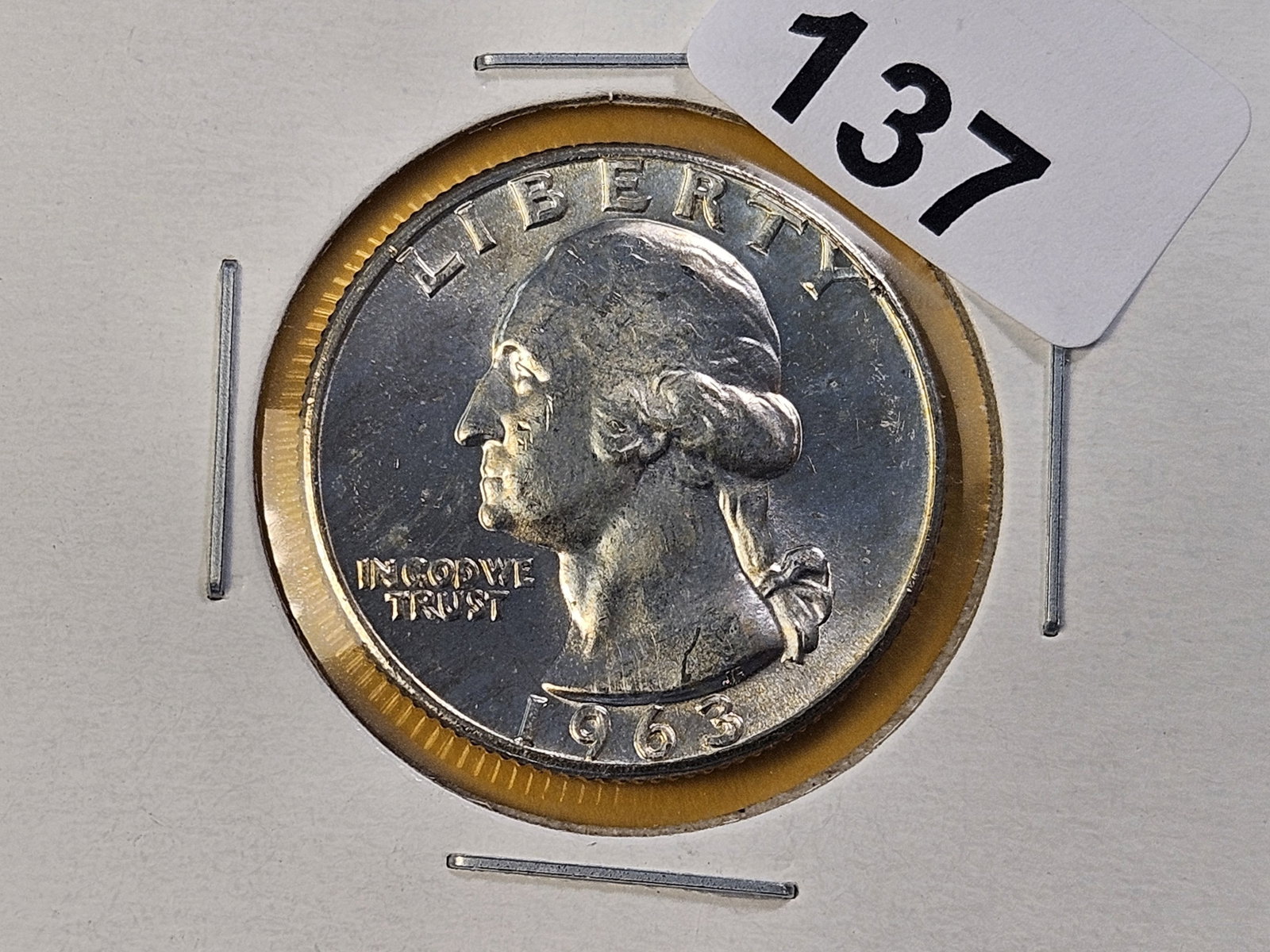 Five Brilliant Uncirculated Washington Silver Quarters - 2
