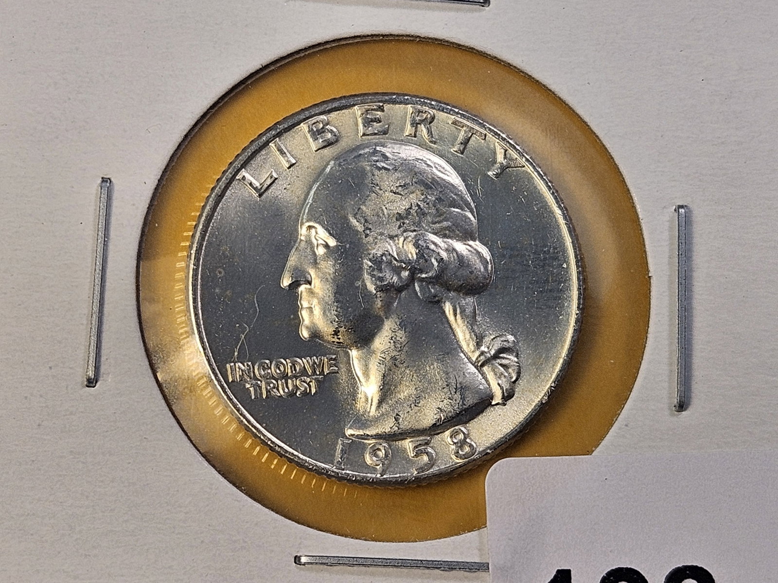 Five Brilliant Uncirculated 1958-D Washington Silver Quarters - 2