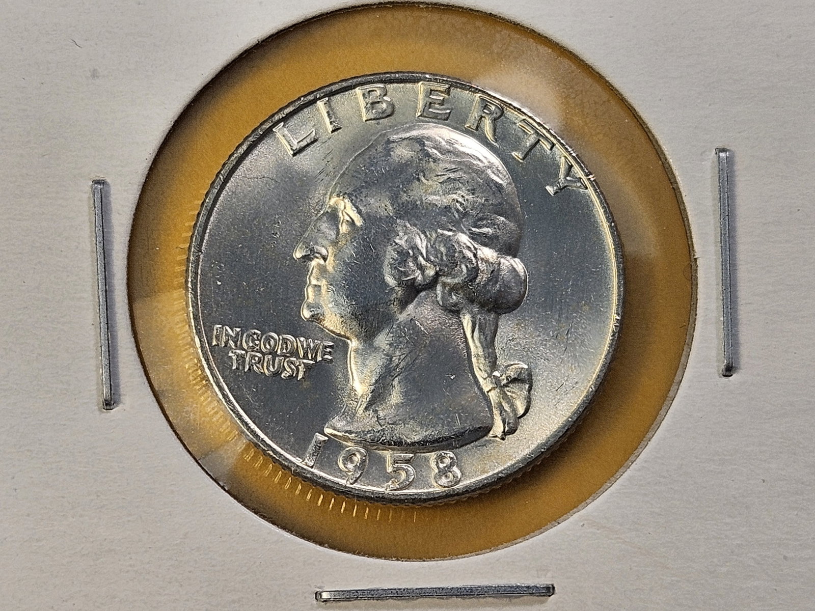 Five Brilliant Uncirculated 1958-D Washington Silver Quarters - 3