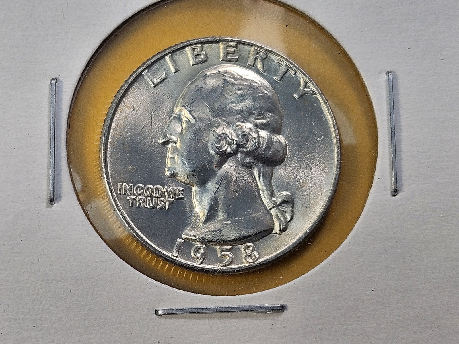 Five Brilliant Uncirculated 1958-D Washington Silver Quarters - 4