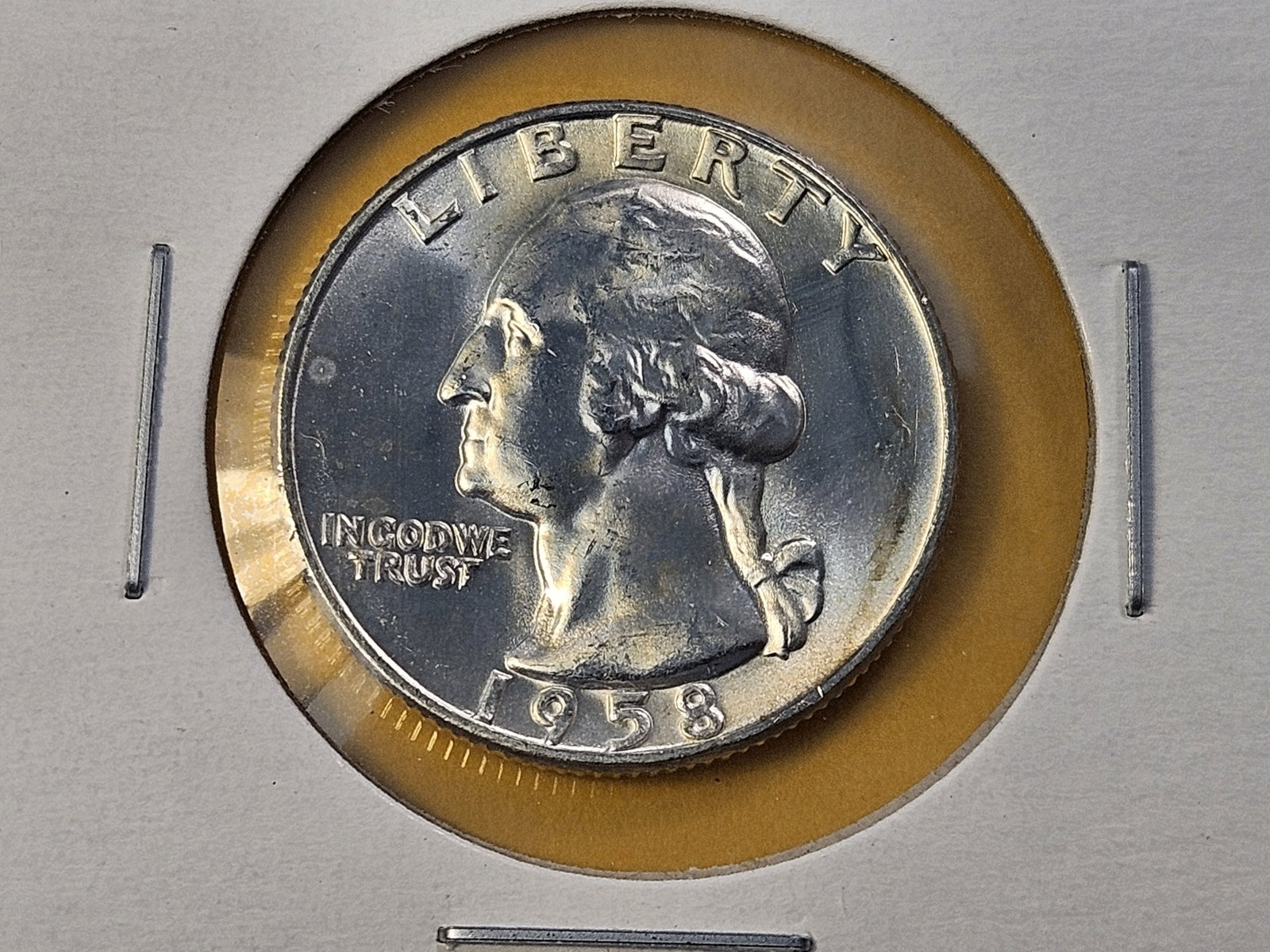 Five Brilliant Uncirculated 1958-D Washington Silver Quarters - 5