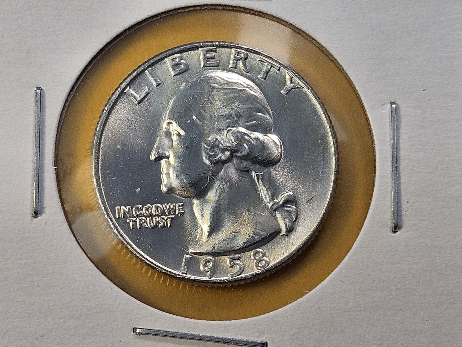 Five Brilliant Uncirculated 1958-D Washington Silver Quarters - 6