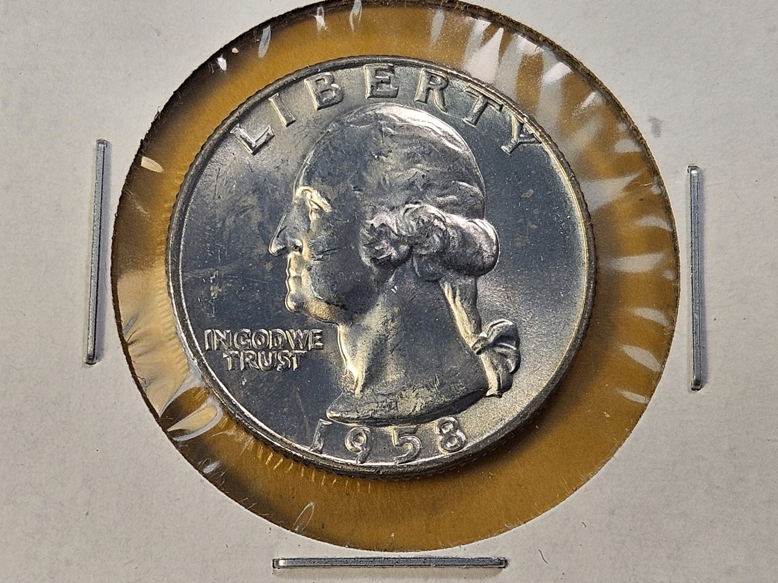 Five Brilliant Uncirculated 1958-D Washington Silver Quarters - 3