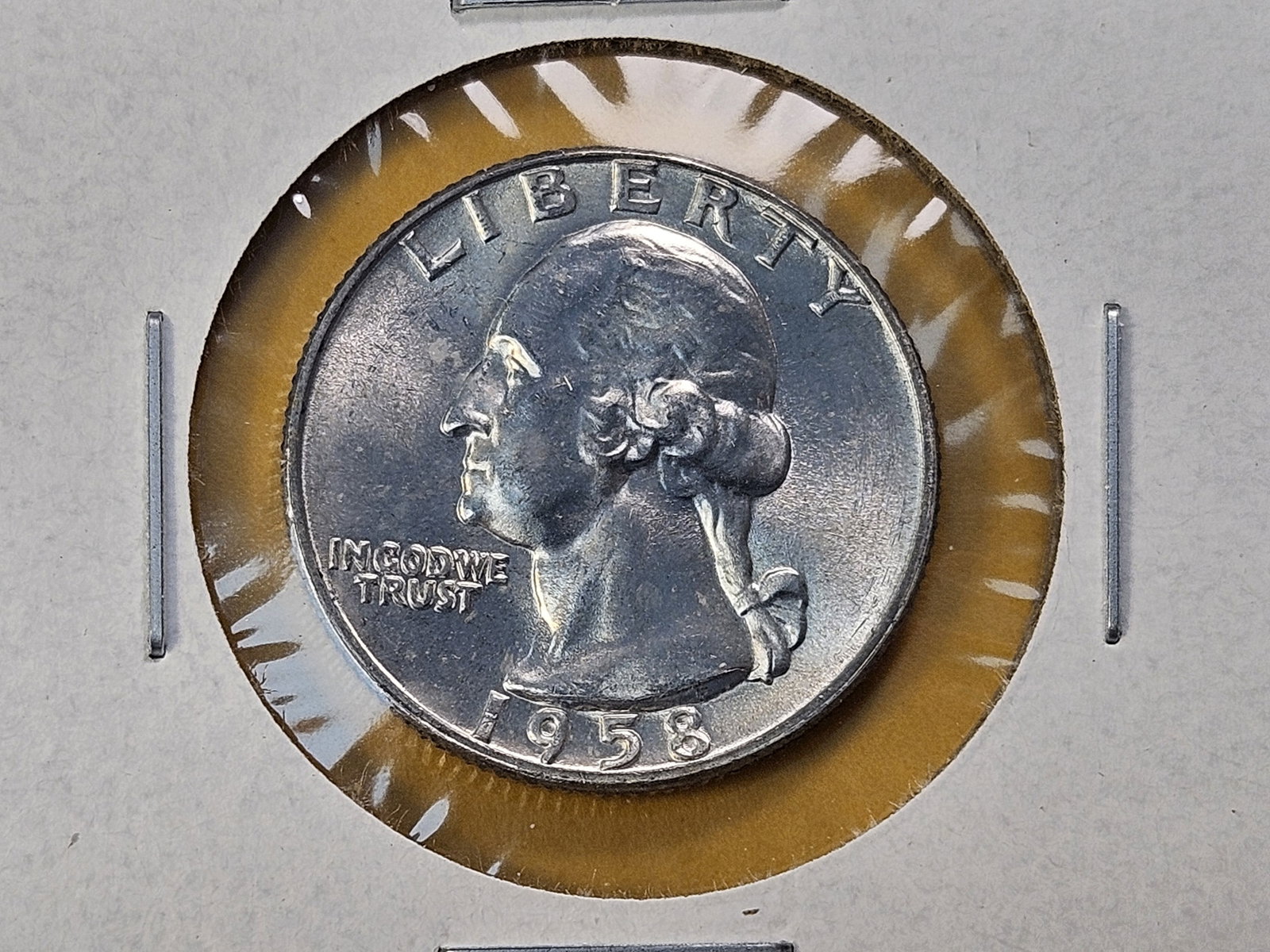 Five Brilliant Uncirculated 1958-D Washington Silver Quarters - 4