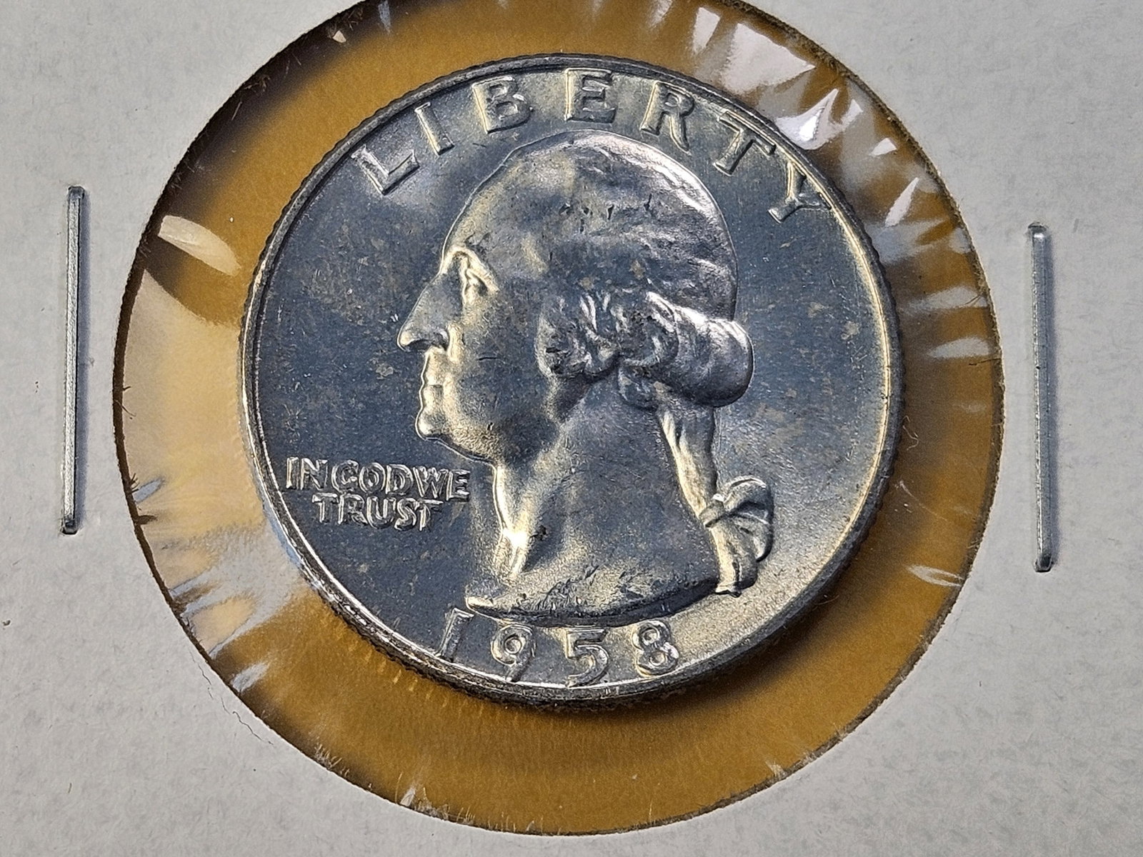 Five Brilliant Uncirculated 1958-D Washington Silver Quarters - 5
