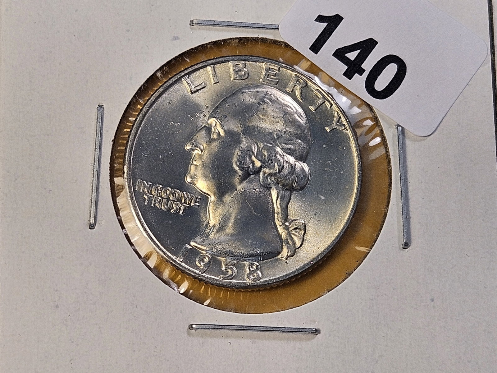 Five Brilliant Uncirculated Washington Silver Quarters - 2