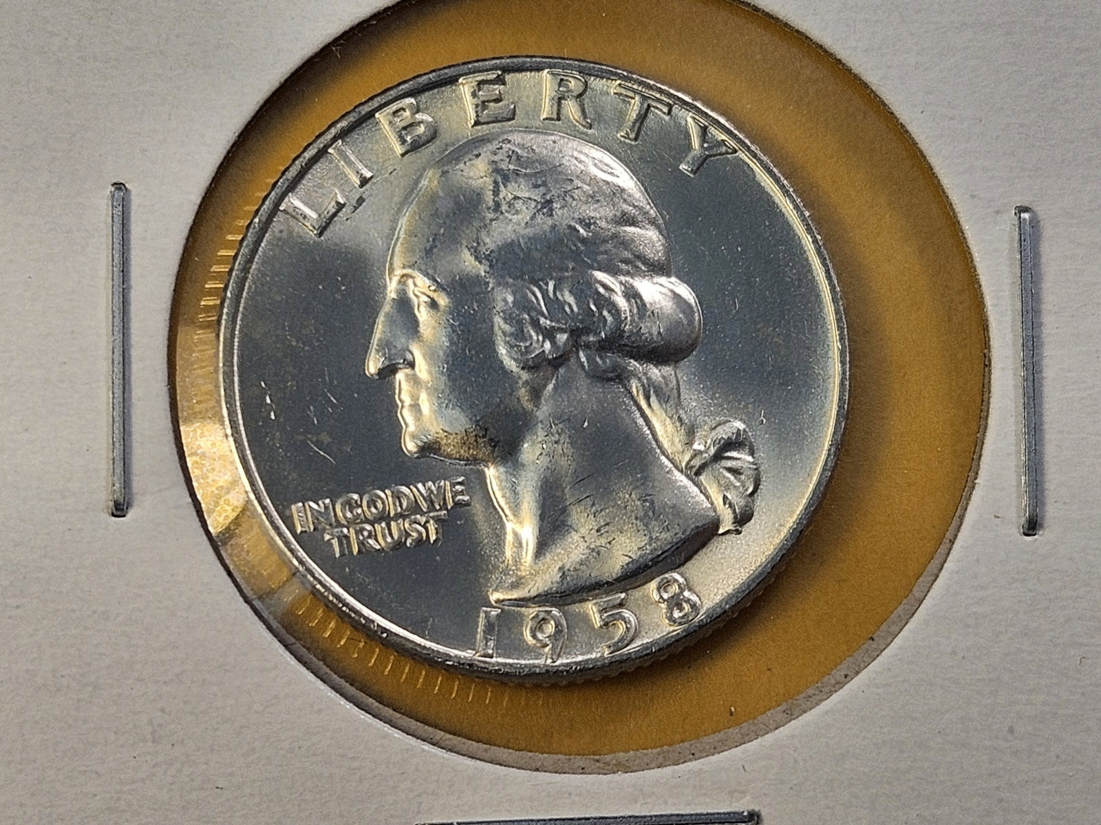Five Brilliant Uncirculated 1958-D Washington Silver Quarters - 3