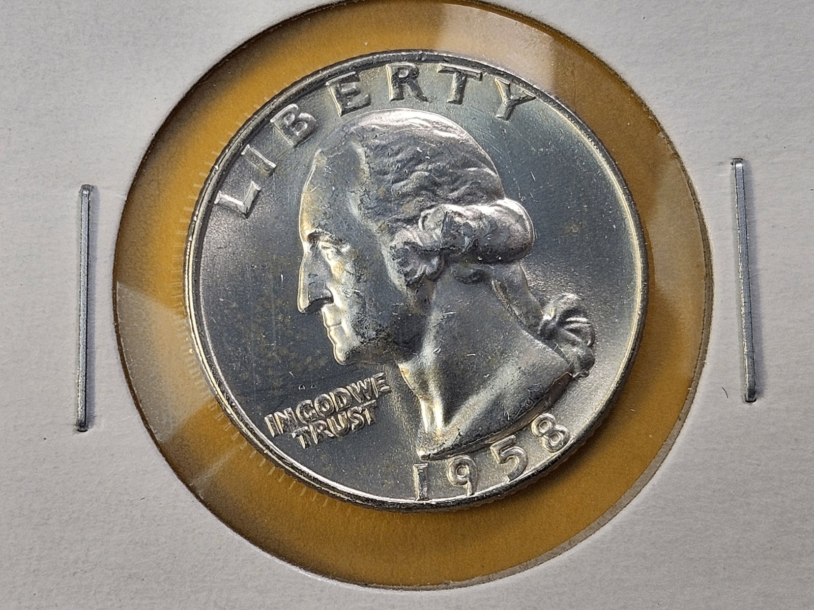 Five Brilliant Uncirculated 1958-D Washington Silver Quarters - 4