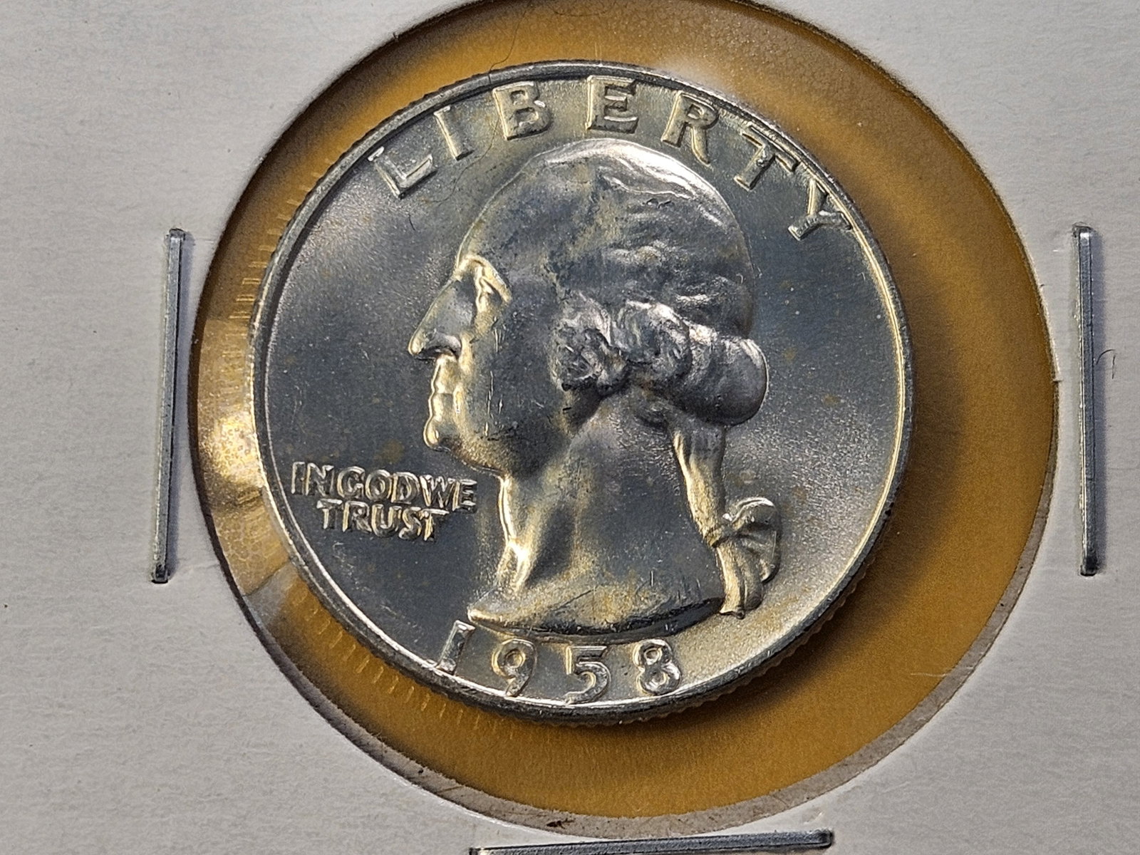 Five Brilliant Uncirculated 1958-D Washington Silver Quarters - 6