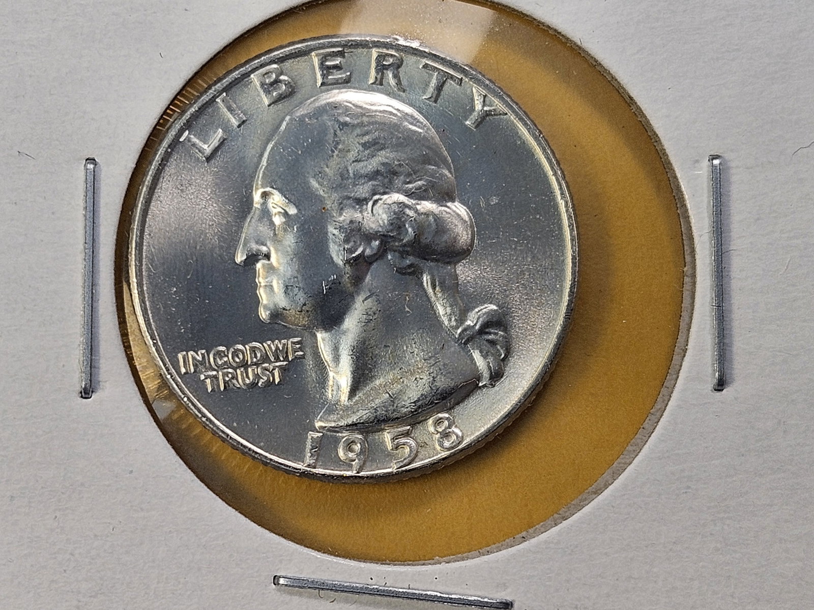 Five Brilliant Uncirculated 1958-D Washington Silver Quarters - 4