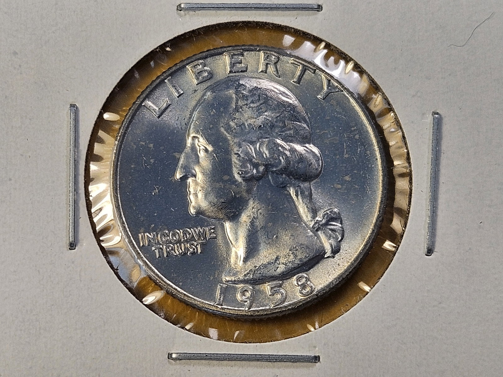 Five Brilliant Uncirculated 1958-D Washington Silver Quarters - 5