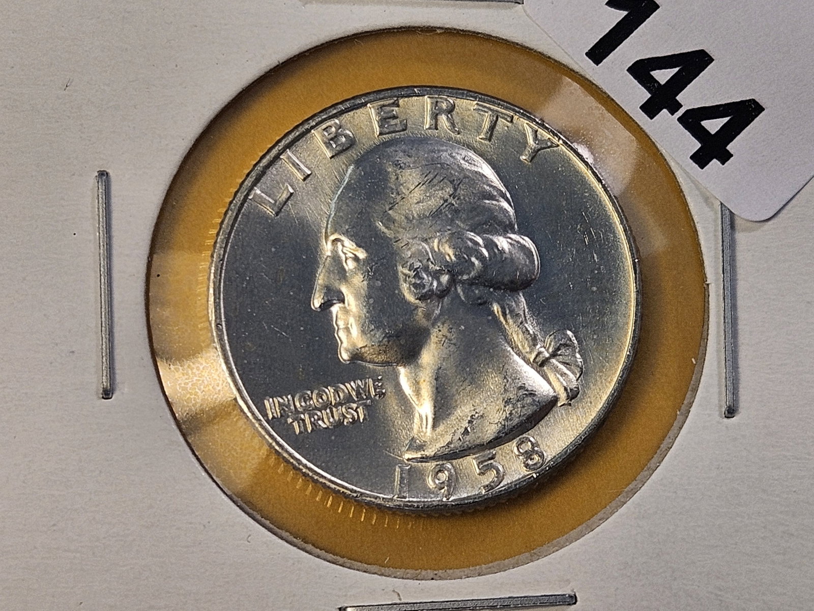 Five Brilliant Uncirculated 1958-D Washington Silver Quarters - 2