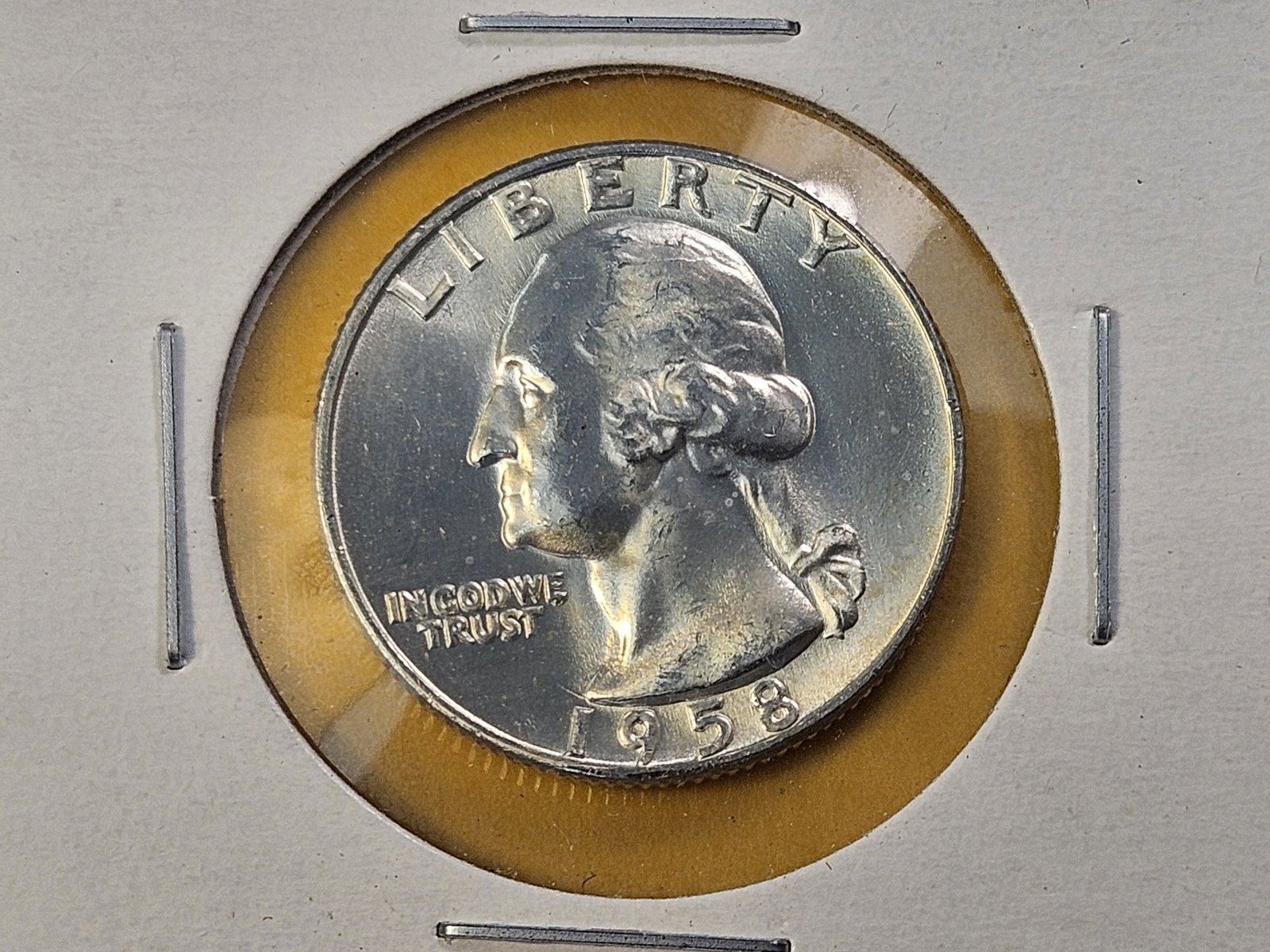 Five Brilliant Uncirculated 1958-D Washington Silver Quarters - 3