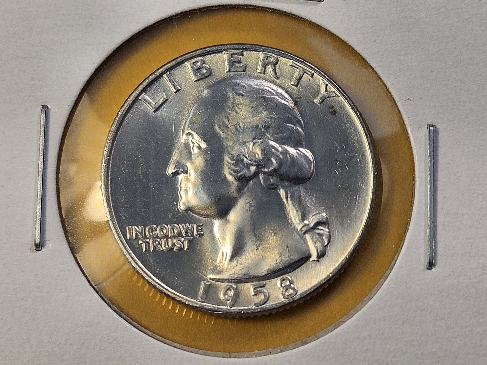Five Brilliant Uncirculated 1958-D Washington Silver Quarters - 5