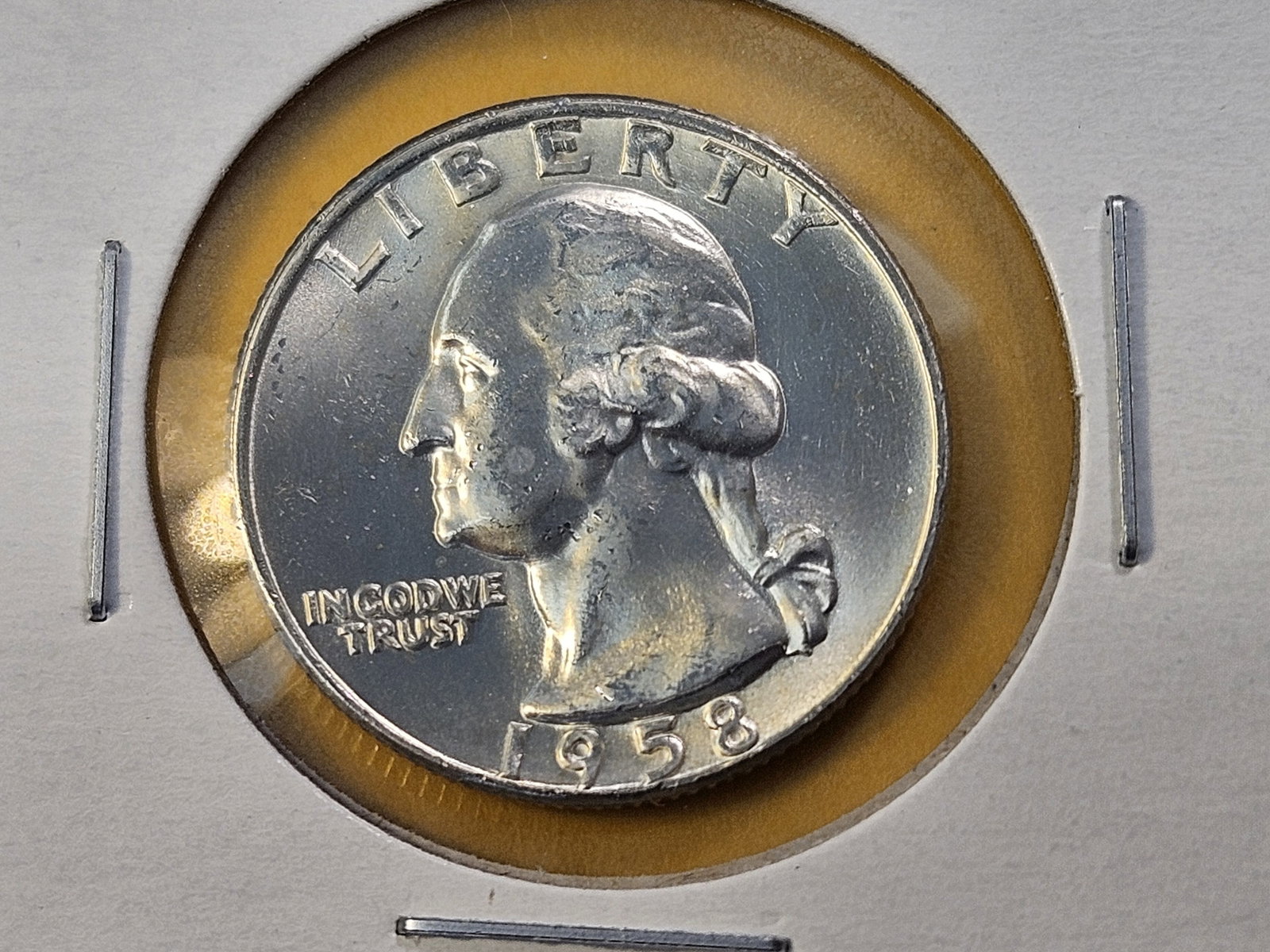 Five Brilliant Uncirculated 1958-D Washington Silver Quarters - 6