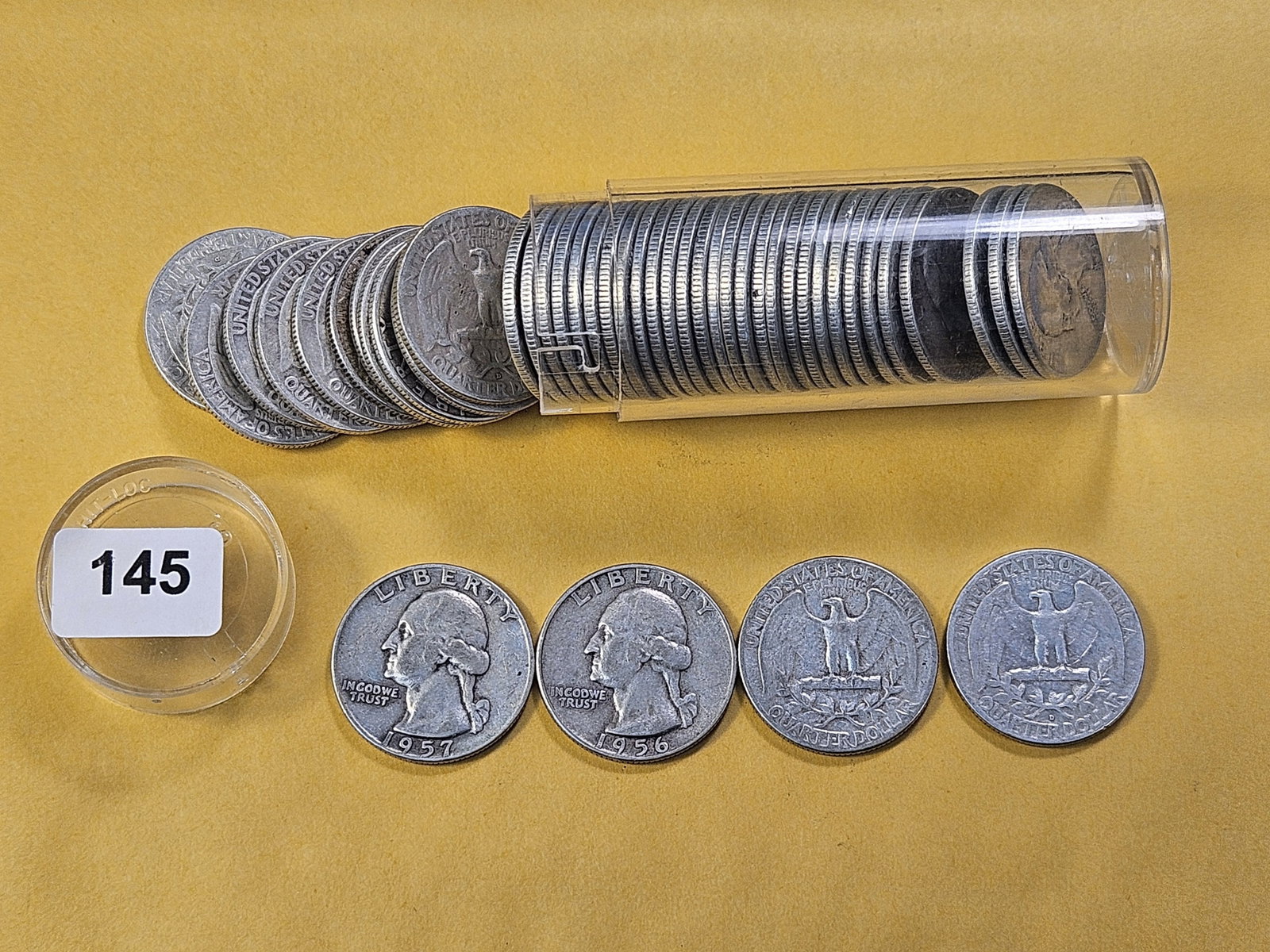 Extra Full Roll of Forty-Four Washington Silver Quarters - 3