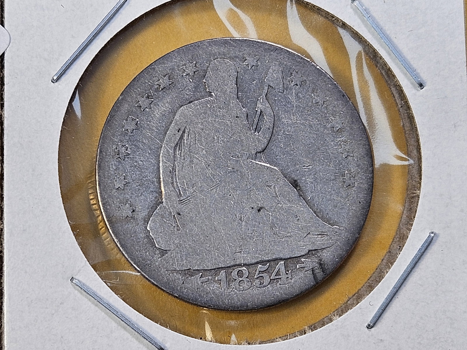 Two Circulated Seated Liberty Silver Half Dollars - 3
