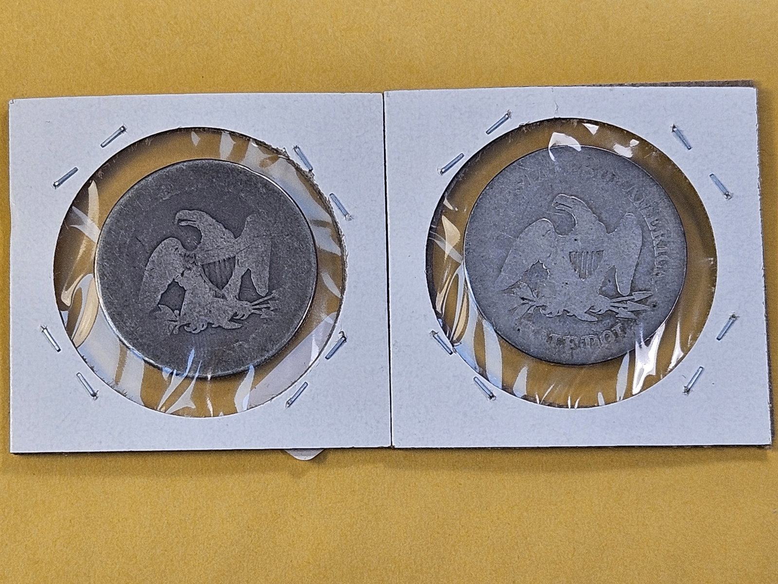 Two Circulated Seated Liberty Silver Half Dollars - 4